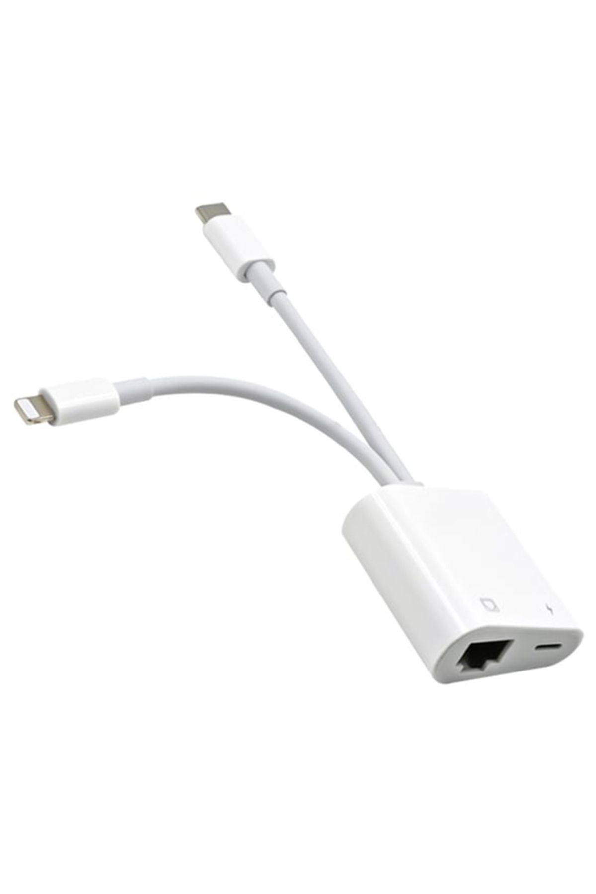 Ally Type-C To Lightning RJ45 Dönüştürücü Adaptör Ethernet Kablosu BEYAZ
