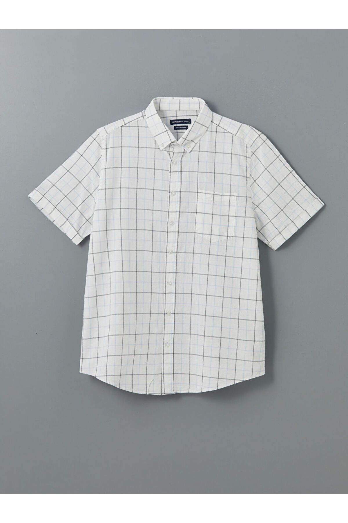 LC Waikiki LCW Regular Fit Kısa Kollu Ekose Armürlü Erkek Gömlek
