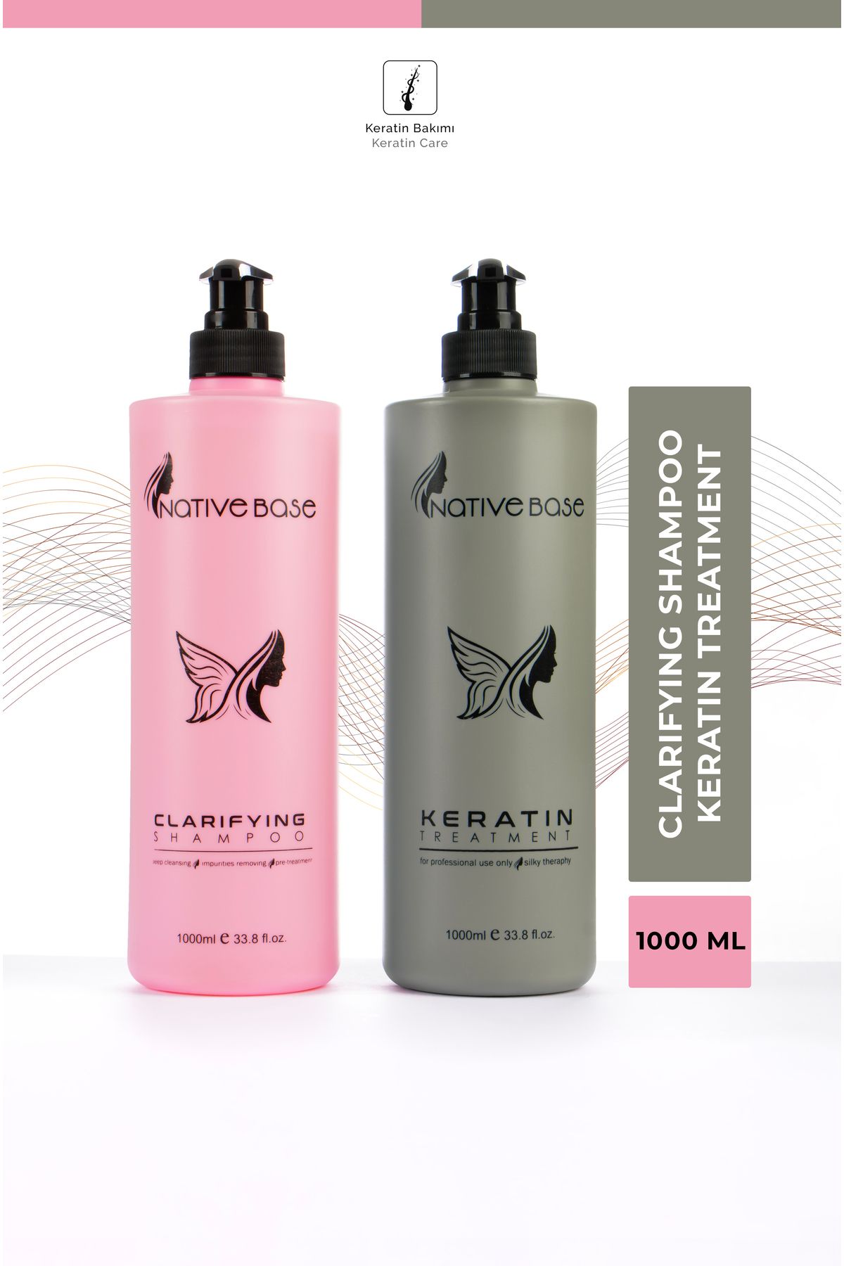 Native Base Saç Bakım Seti Keratin 1000ml Şampuan 1000ml