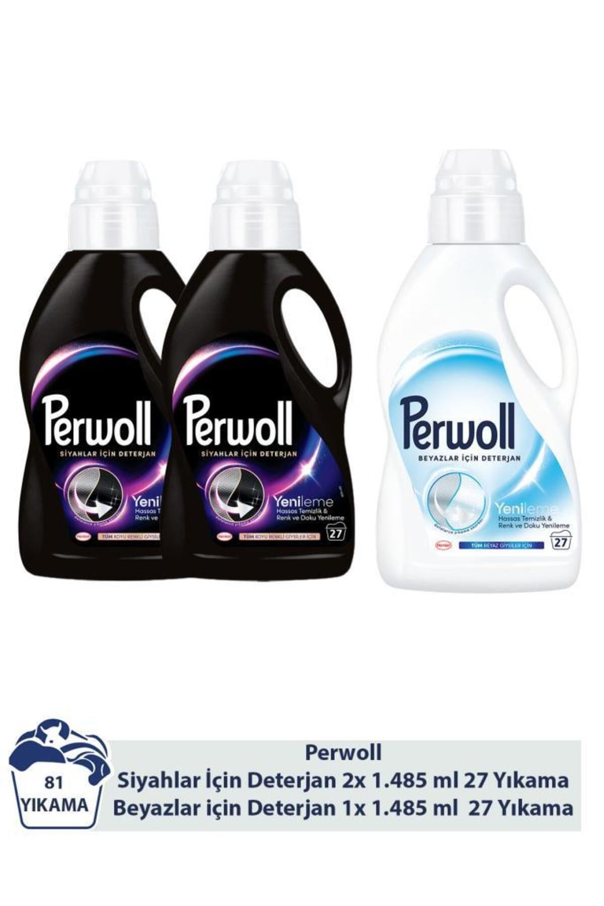 Perwoll Yenileme Siyahlar 2x 1.485 ml 27 Yıkama Beyazlar 1x1.485 ml 27 Yıkama 3'lü Set (81 YIKAMA)