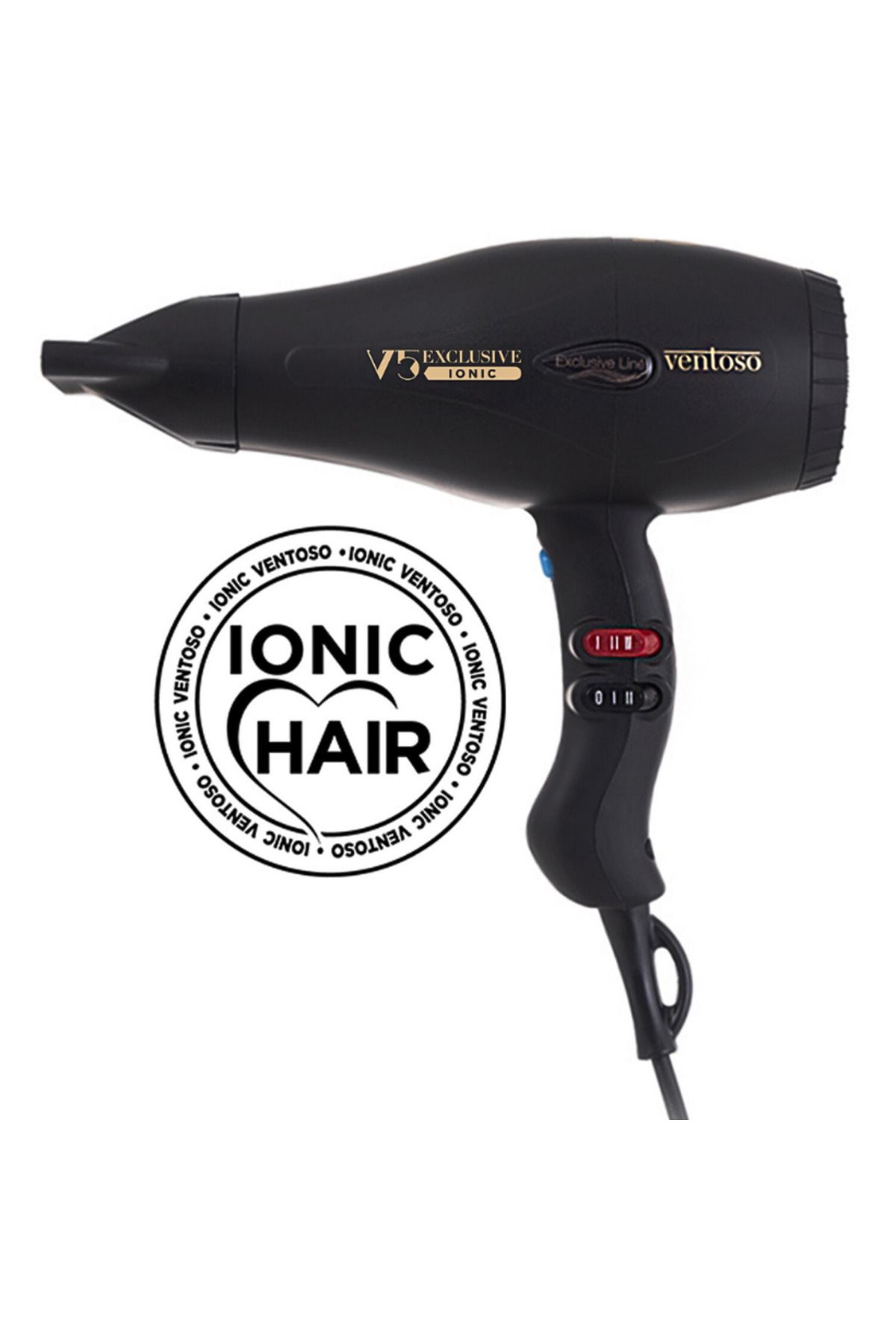 Ventoso V5 Exclusive Iyonik Profesyonel Saç Kurutma Ve Fön Makinesi Silk Touch Black