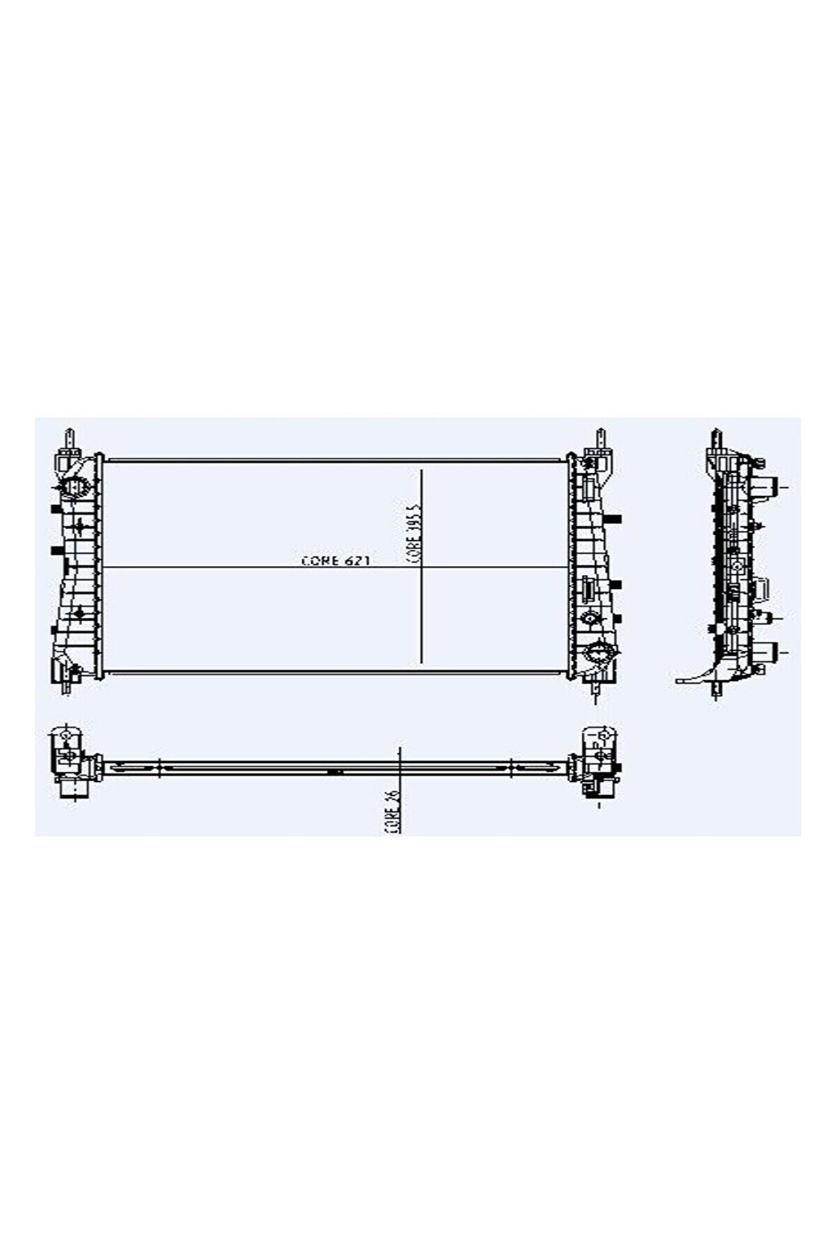 0135021ab Motor Radyator Lınea Punto Evo 1,3jtd 1 Sıra Alb Sıstem / 621x395x26