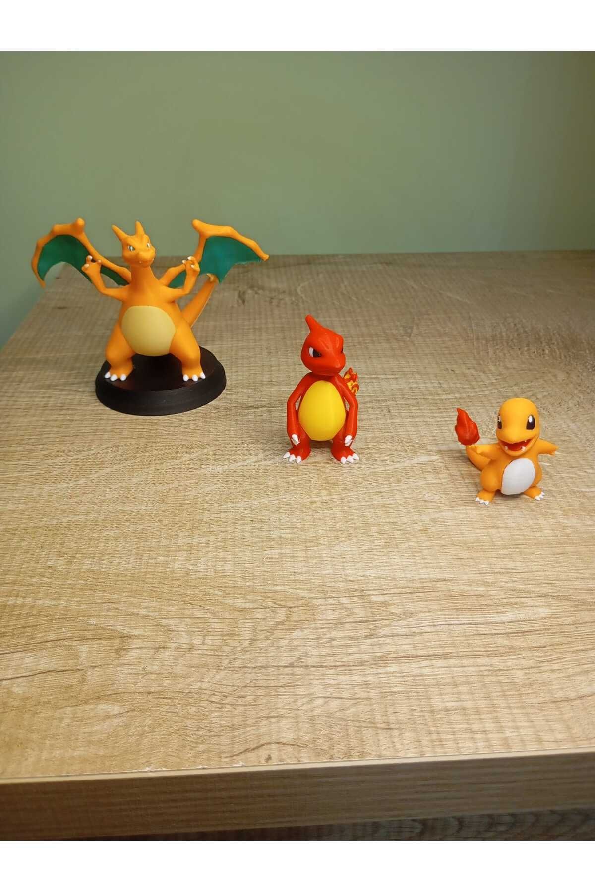 starlab3dstudios Pokemon 3'lü Set (Charizard, Charmeleon, Charmender)