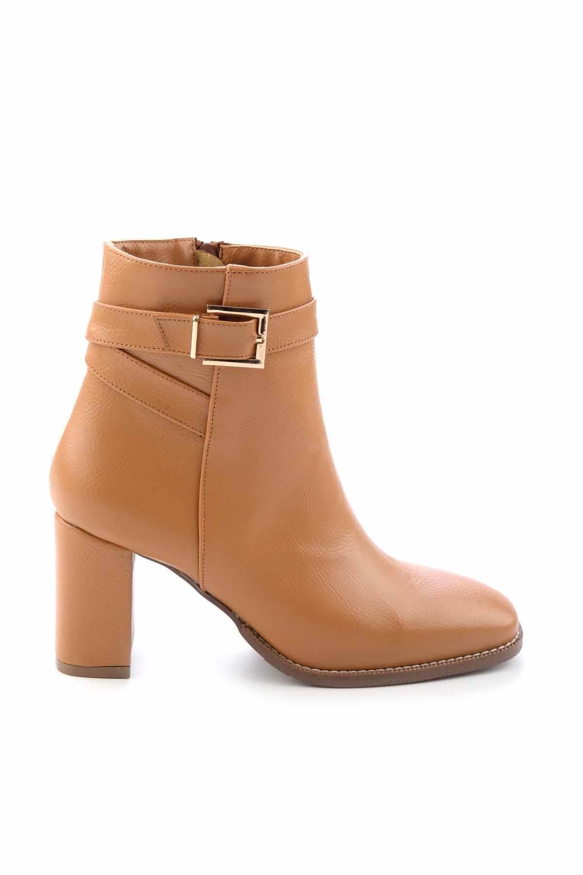Bambi Taba Kırışık Kadın Bot & Bootie K02189090509