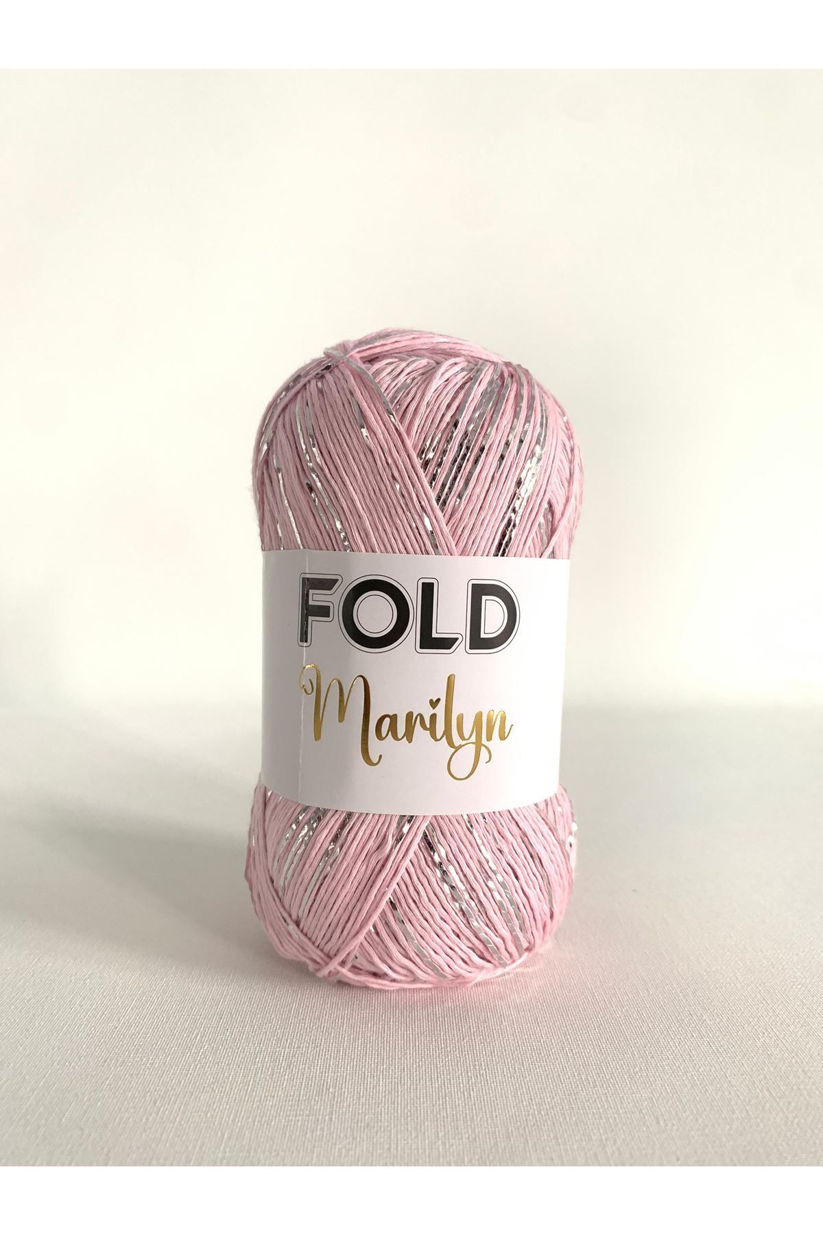 FOLD Marilyn Açık Pembe 1406 Simli Ip Örgü Ipi 100 gram 165 Metre