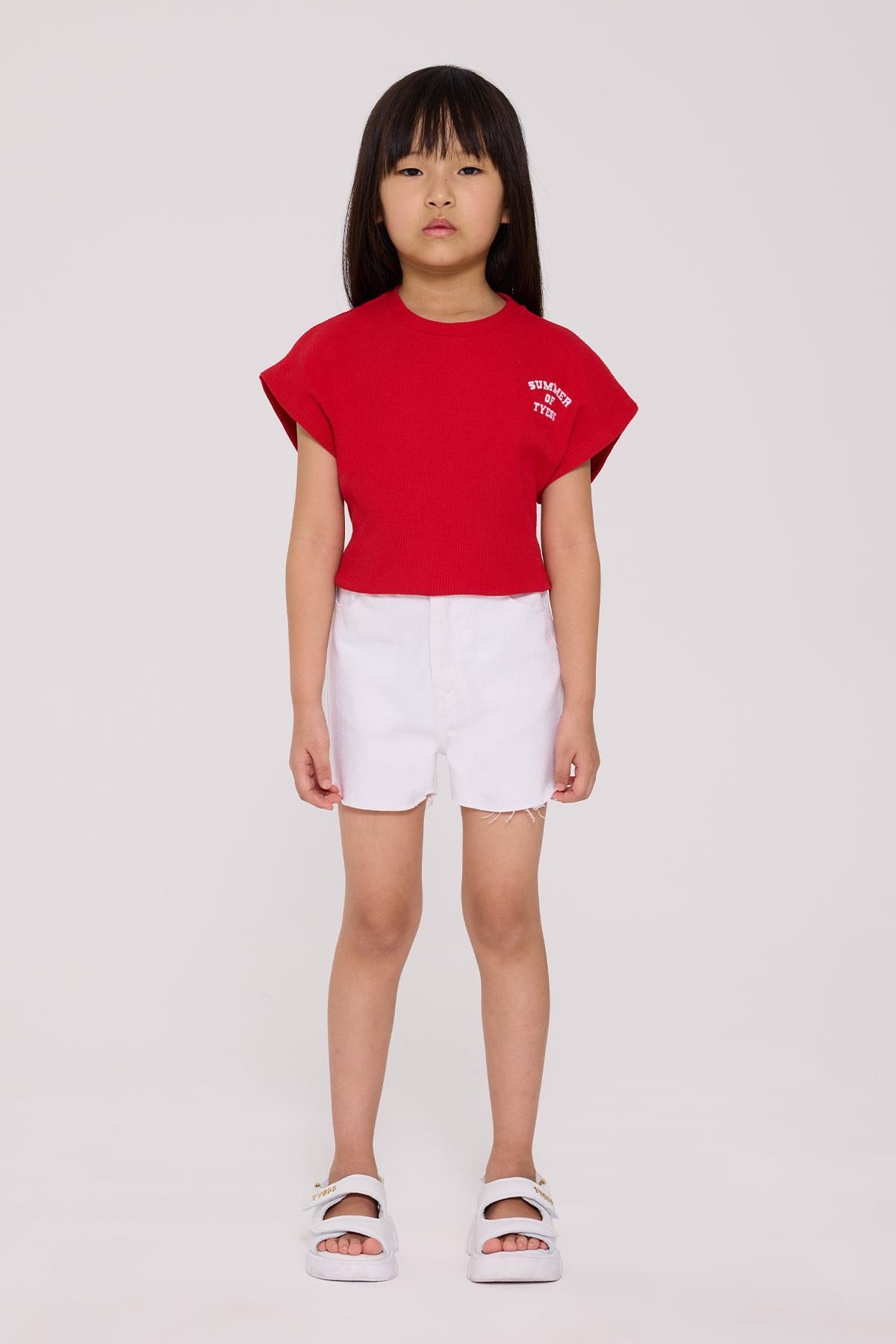 Tyess Basic BG Store Kız Çocuk Beyaz Şort