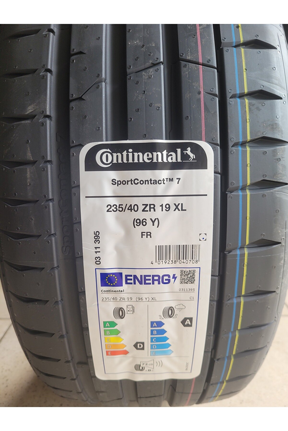 235/40R19 Sport Contact7 96Y XL Set Olarak (4 ADET)  48.HAFTA 2024 Üretim