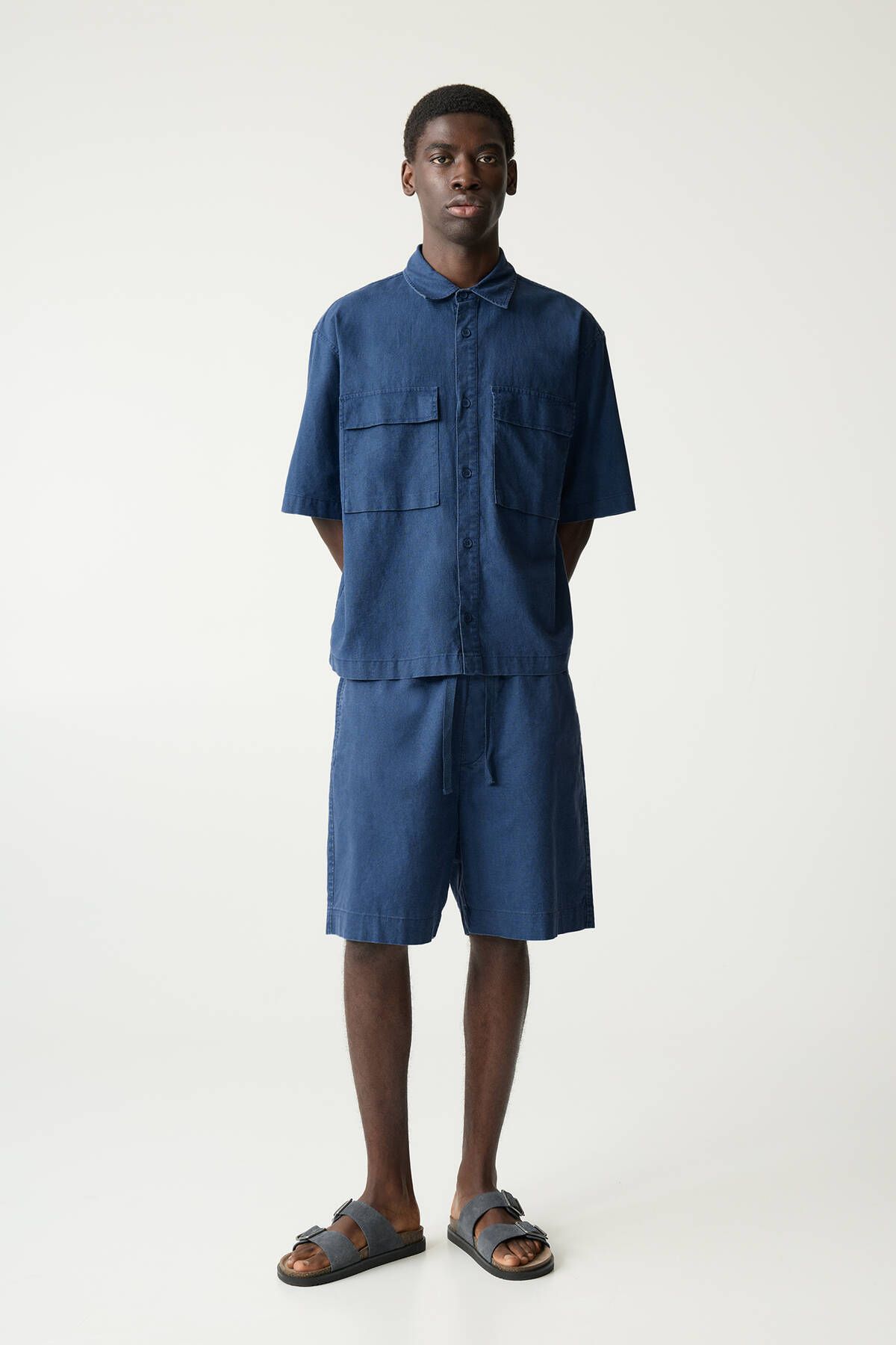 Pull & Bear Keten karışımlı jogger bermuda şort