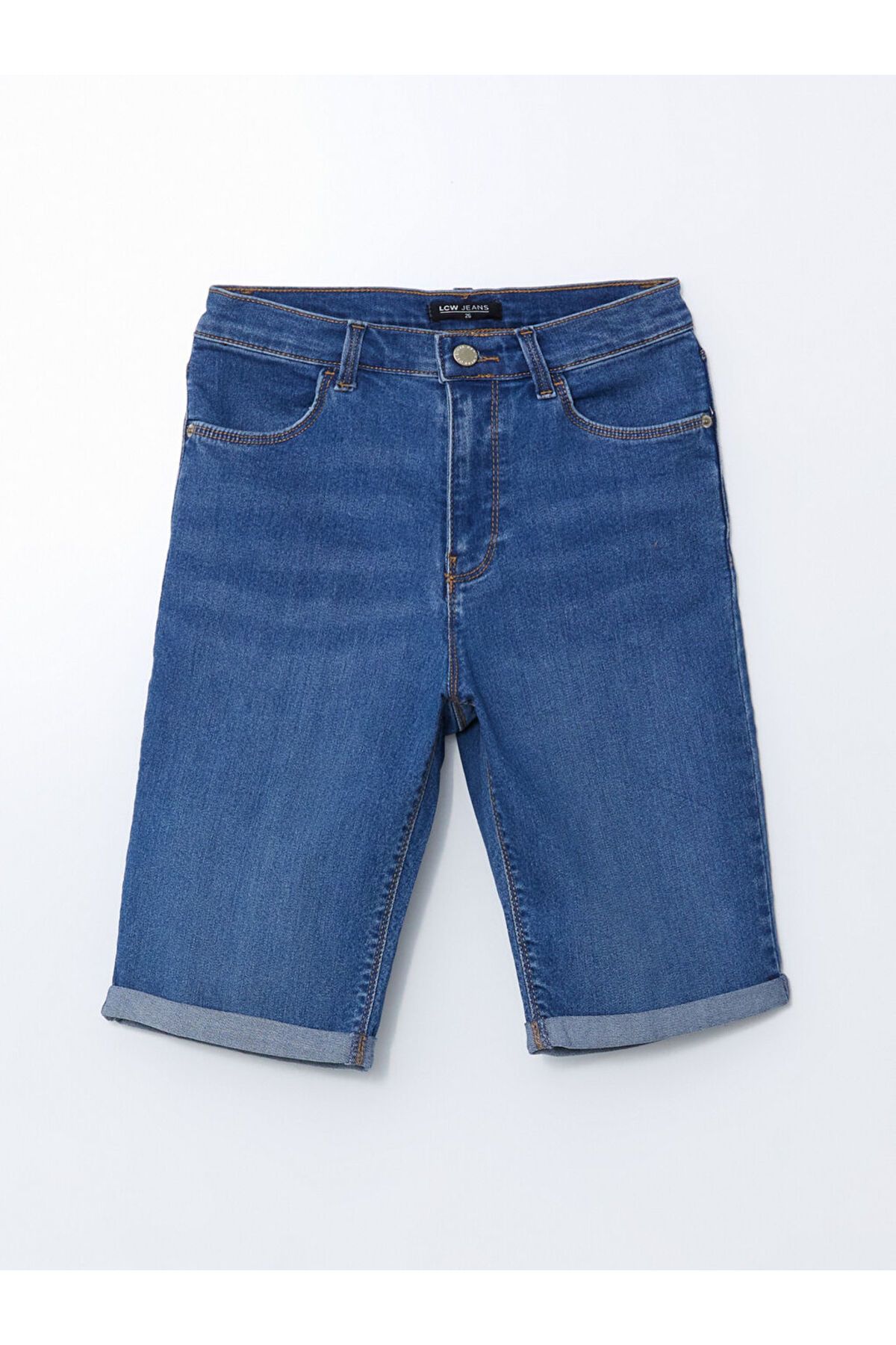 LC Waikiki LCW Jeans İndigo Dar Fit Kadın Jean Şort
