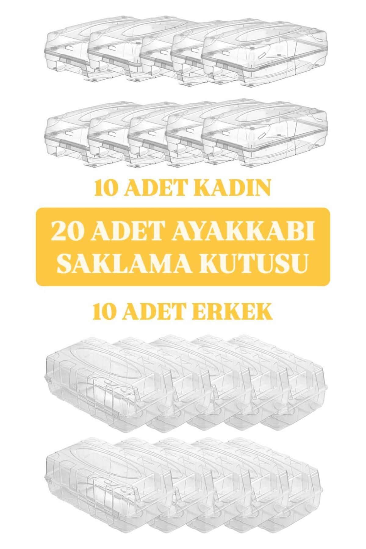 Bayev 20 Adet Ayakkabı Kutusu (10 10 ) 10 Adet Erkek 10 Adet Kadın Ayakkabı Saklama Kutusu Düzenleyici
