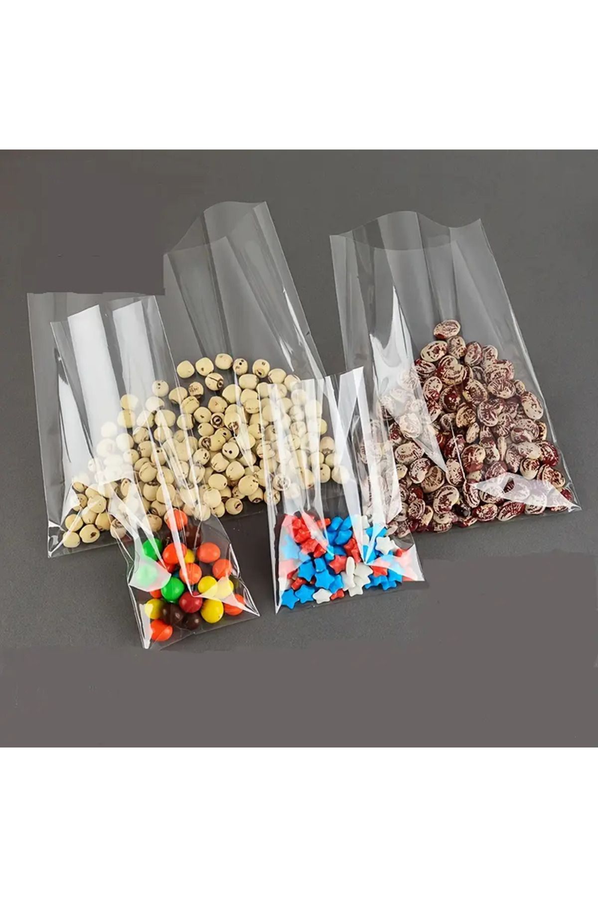 HG AMBALAJ 100 Adet 13x20 Cm Bantsız Şeffaf Opp Jelatin Poşet, Kurabiye Ve Şekerleme Poşeti