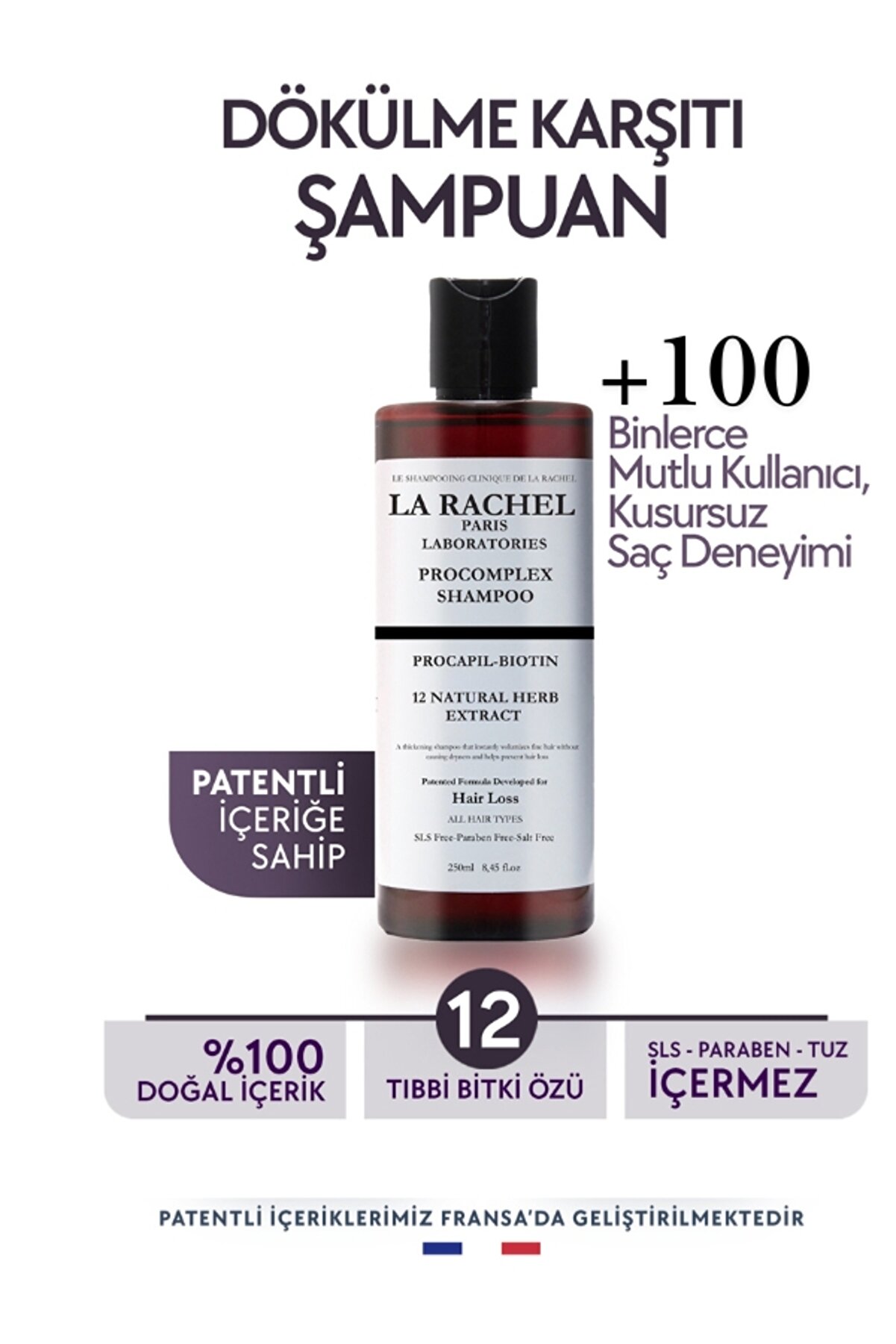 La Rachel Şampuan: Saç Dökülmesine Karşı Güçlü Koruma ve Büyüme Destekleyici Doğal Bitki Özlü Şampuan