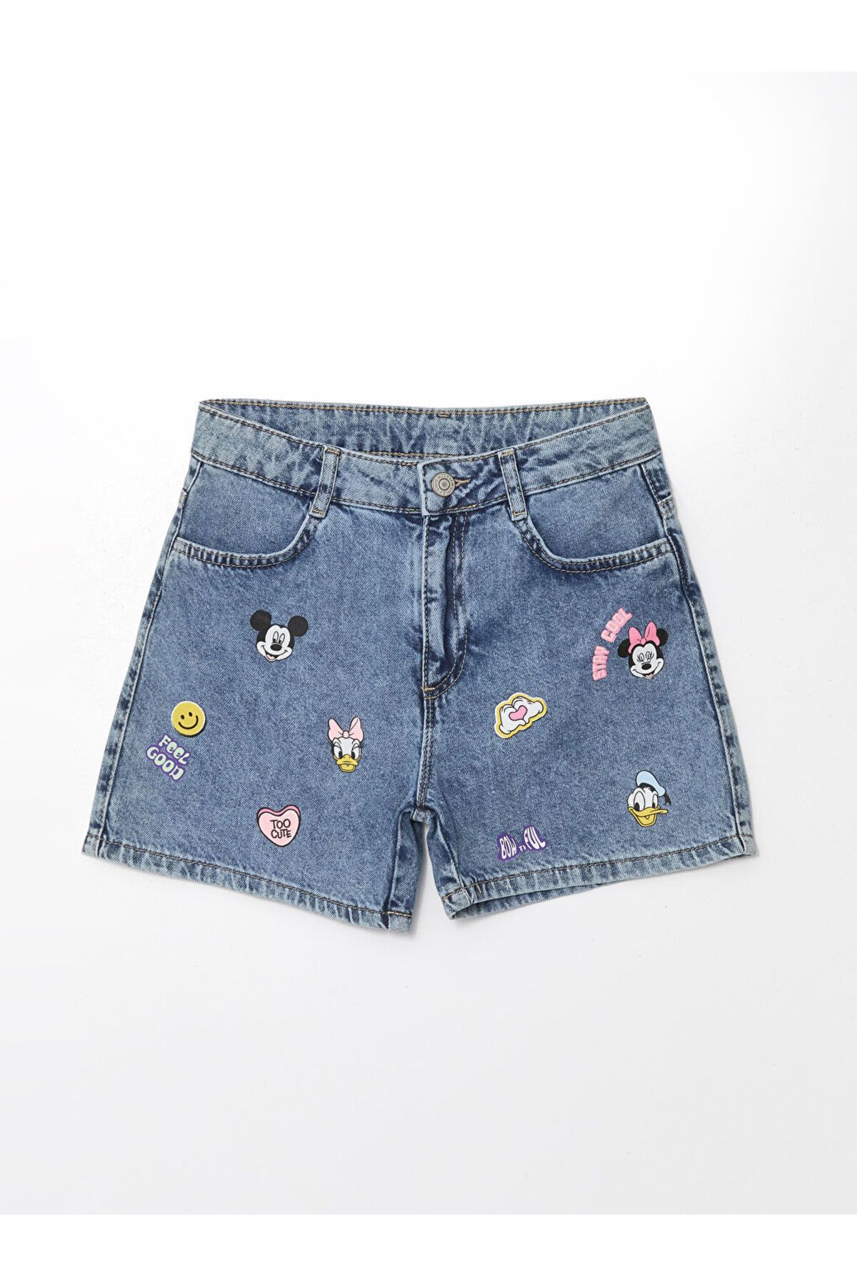 LC Waikiki LCW Baskılı Kız Çocuk Jean Şort