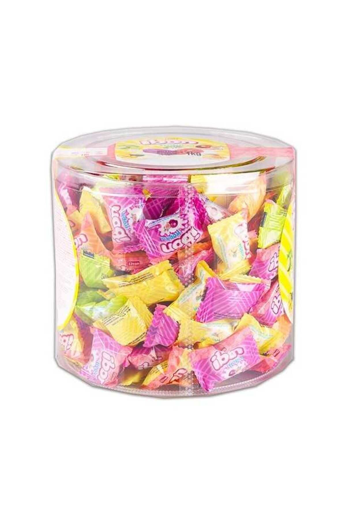 Elvan Ibon Tropical Sütlü Meyveli Şeker 1000 Gr. Silindir (1Kutu)