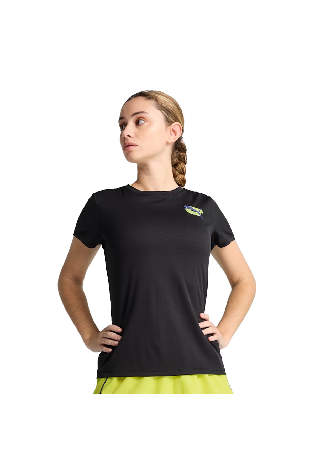 Puma Graphics Kadın Siyah Koşu T-Shirt 52655301
