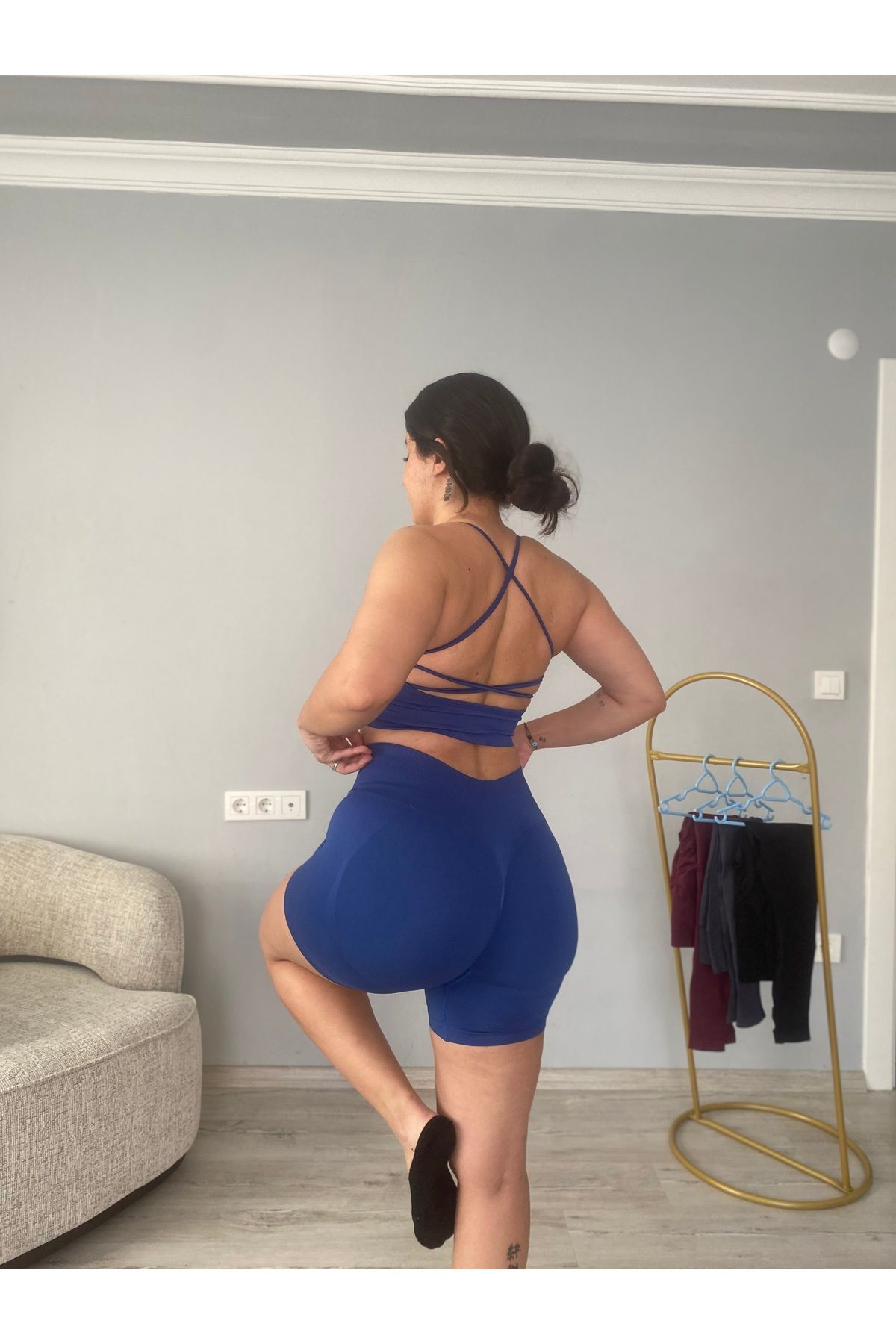 HAMERS Wins serisi kalçası büzgülü push up etkili seamless spor şort (tek şort)