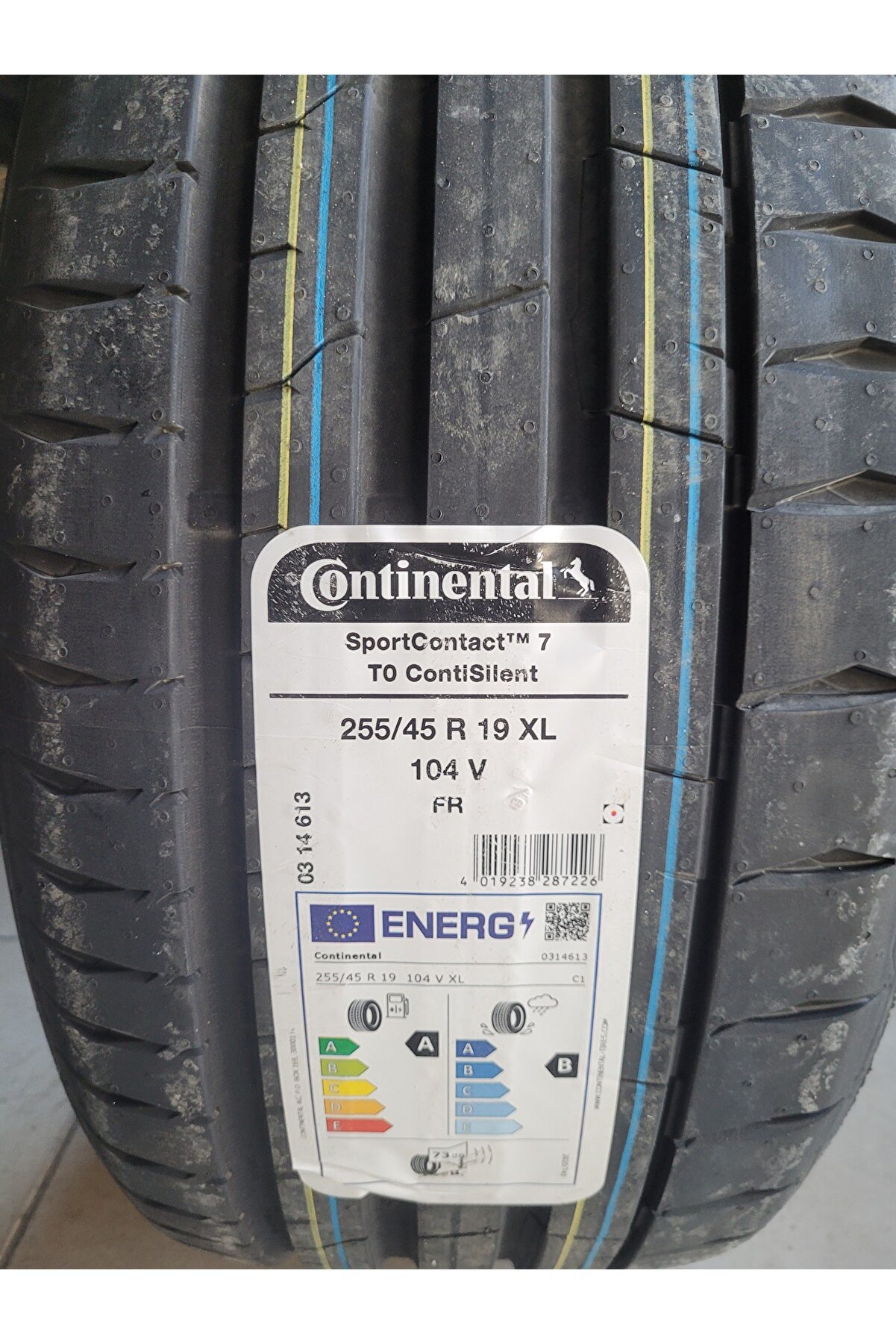 255/45r19 Sport Contact7 104V TO SILENT(Süngerli) TESLA Set Olarak (4 ADET) 47.HAFTA 2024 Üretim