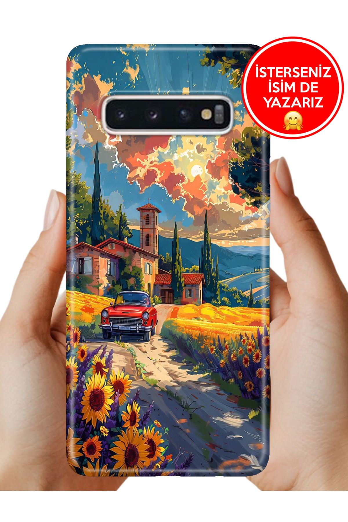 Cekuonline Samsung Galaxy S10+ Plus Kılıf Kamera Korumalı Full Desen Arka Silikon Köyüm