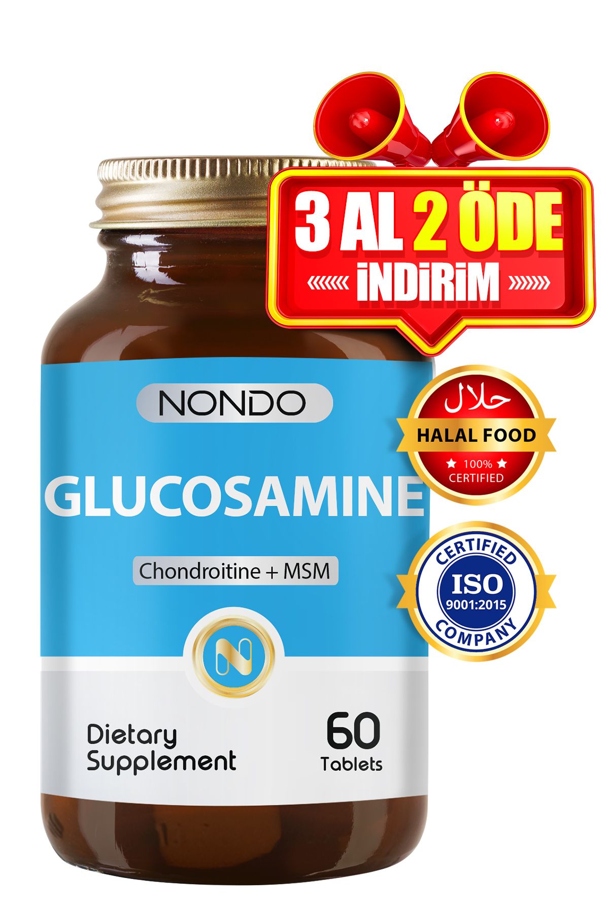 Nondo Glukozamin 60 Tablet (glukosamine Chondrotitin Msm Methly Sulphonly Methane )