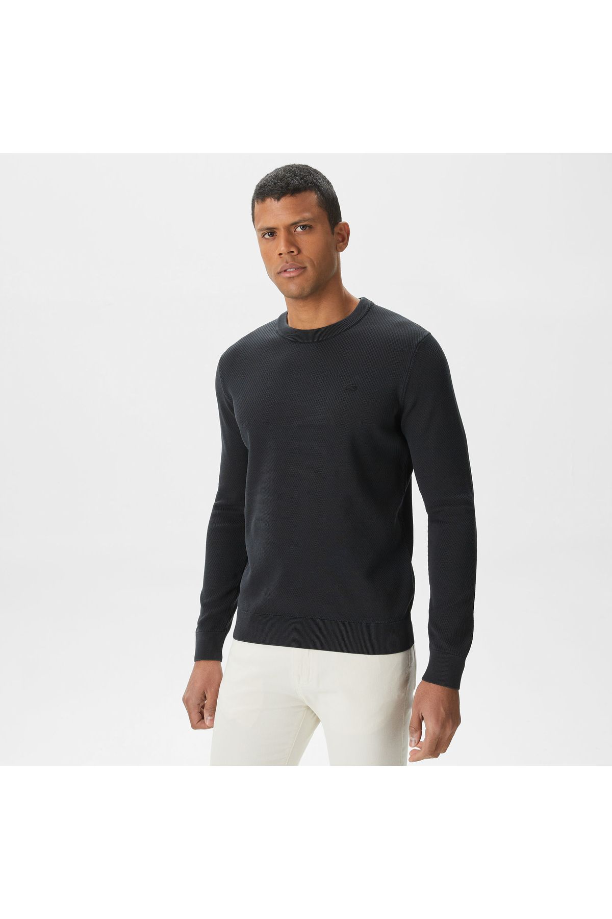 Lacoste Erkek Regular Fit Bisiklet Yaka Siyah Kazak