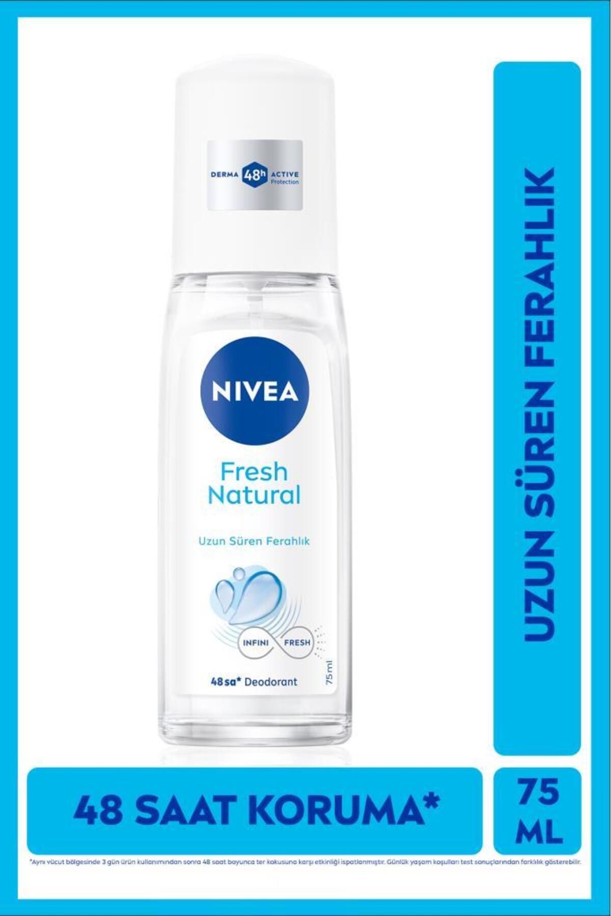 NIVEA Kadın Pump Sprey Deodorant 75ml, 48 Saat Ter Koruması, Uzun Süren Ferahlık, Okyanus Özleri Esansı