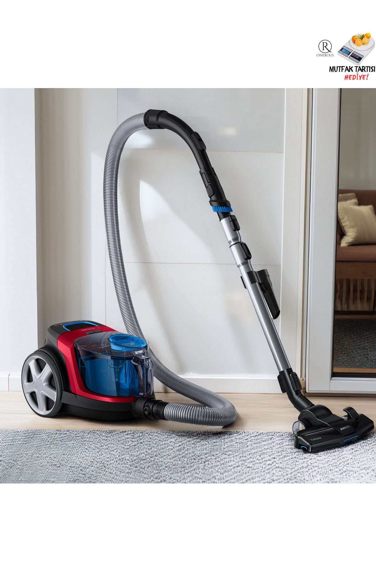 Philips Hepa 13 Alerjik Filtreli Power Pro City Yüksek Performanslı Toz Torbasız Elektrik Süpürgesi