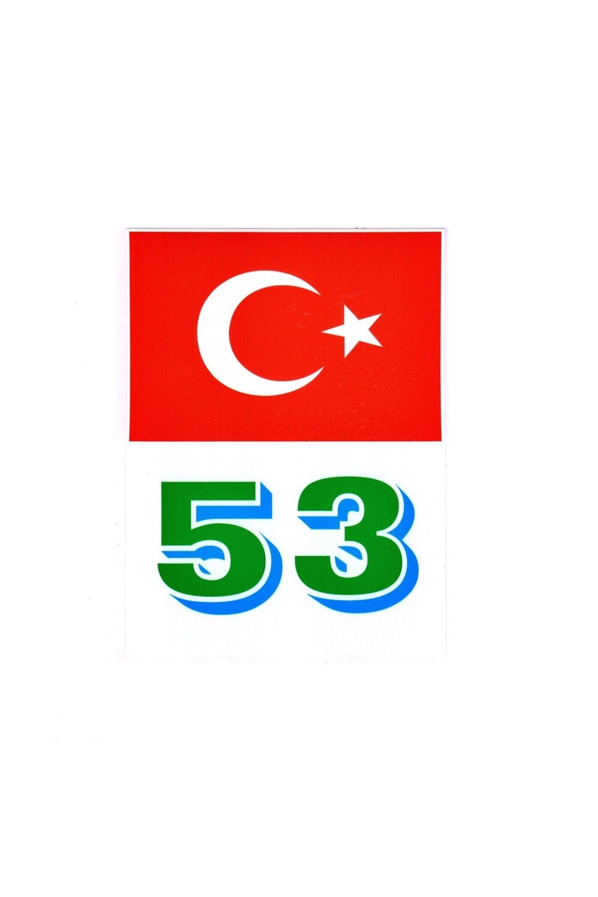 BsElektronik Türkiye Bayraklı Rize 53 Plaka Kodu Ön Cam Sticker