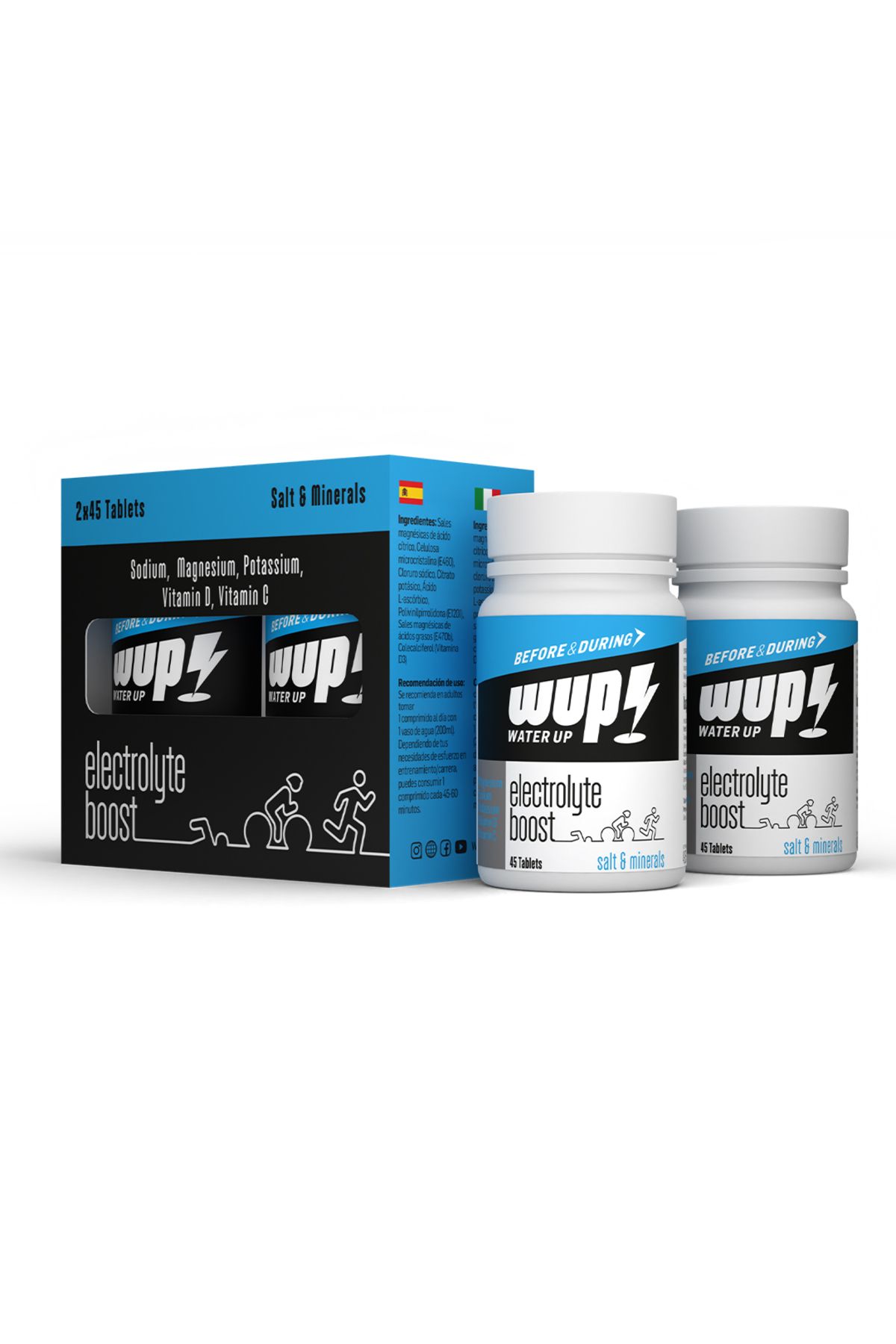 Water Up WUP Electrolyte Boost, 45x2 Tuz ve Elektrolit Hapı, Çiğneme Tableti, Aromasız
