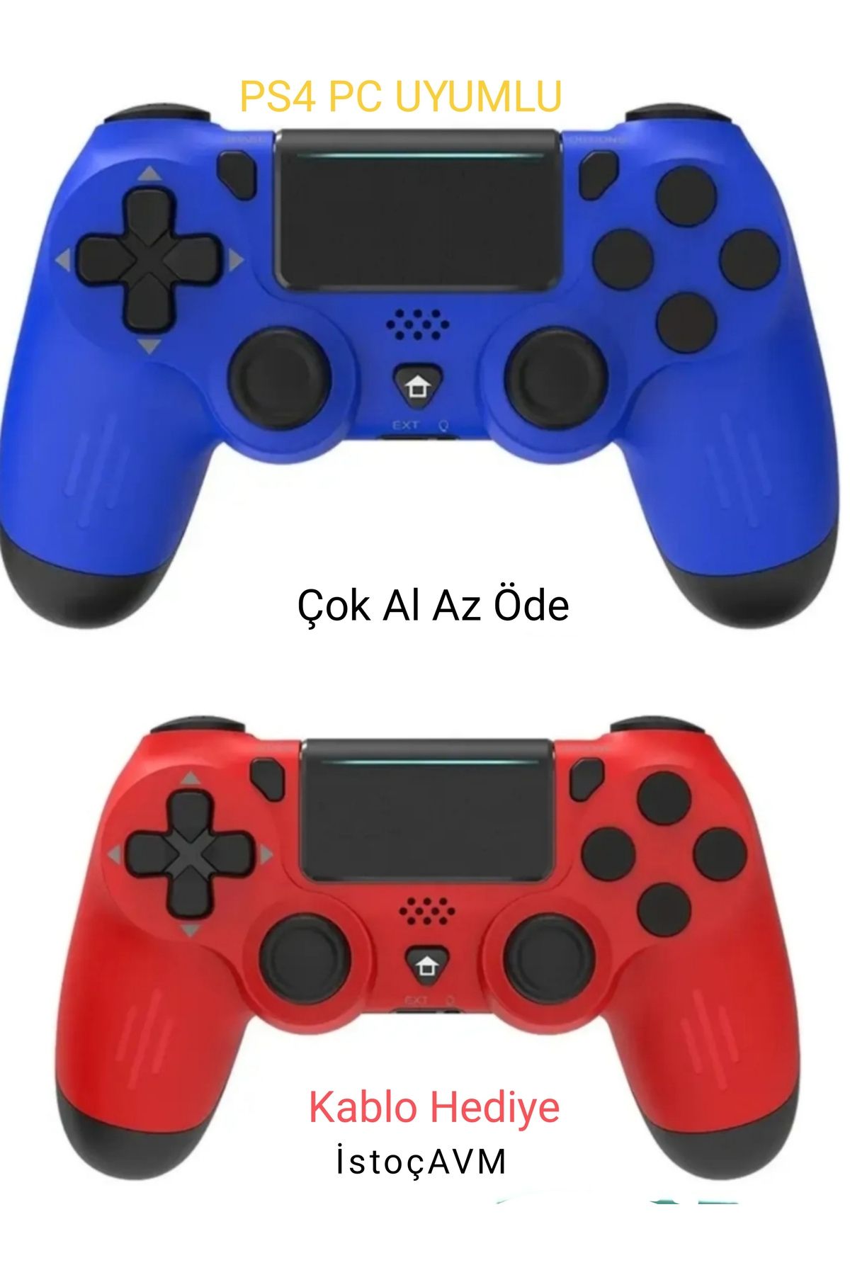GLRTech Game Controller Ps 4 Bluetooth Joystick Tablet Telefon PC Uyumlu Titreşimli Oyun Kolu 2 Adet