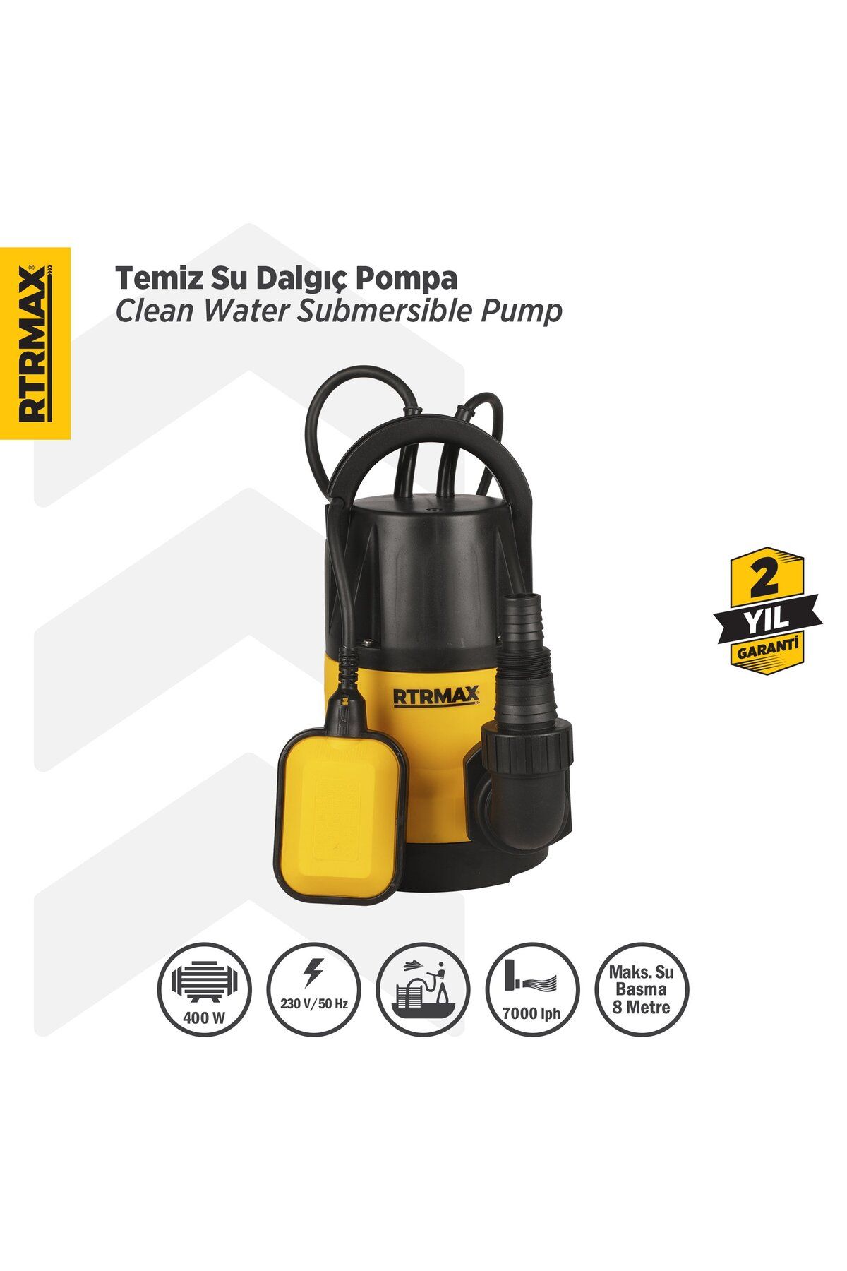 Rtrmax Rtm814 Temiz Su Dalgıç Pompa 400 W 8 Mt