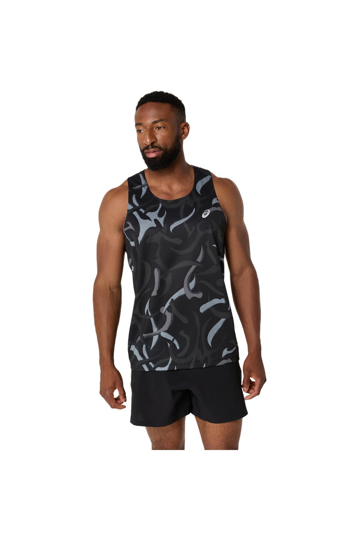 Asics Road All Over Prınt Sınglet Erkek Black Atlet 2011d091-001