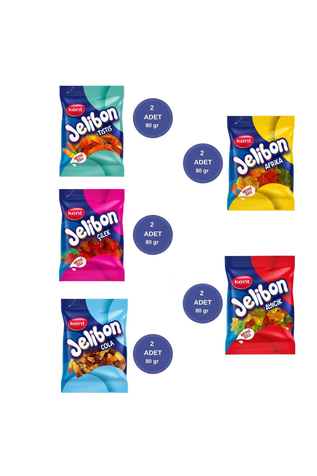 Jelibon Kola & Tıstıs & Ayıcık & Çilek & Afrika 80 gr - 10 Adet