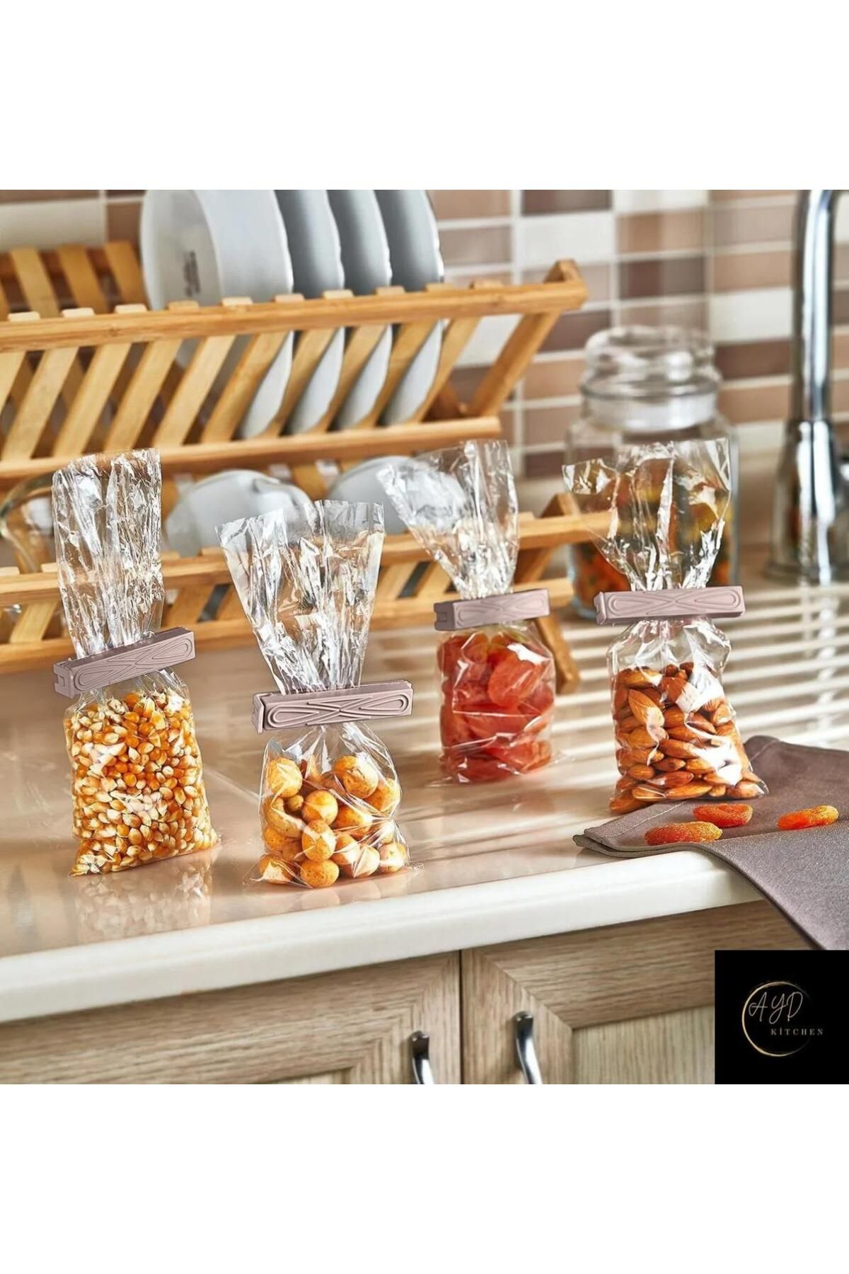 Ayd Kitchen Poşet Klipsi Poşet Ağzı Sıkıştırma Ambalaj Kapatma 6 Adet 1 Paket