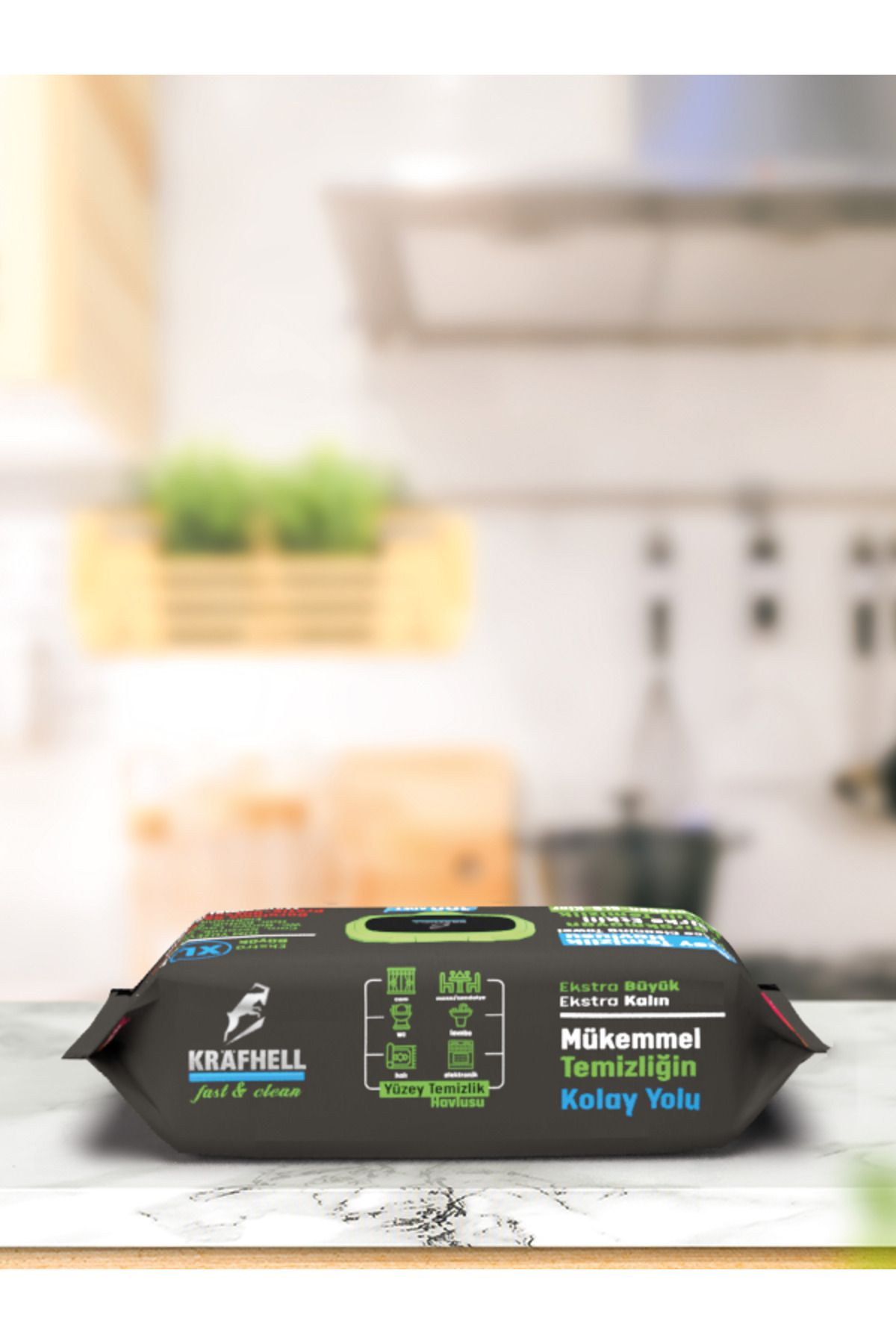 KRAFHELL Fast & Clean Ekstra Büyük Yüzey Temizlik Havlusu Sirke Etkili Xl 100 Yaprak