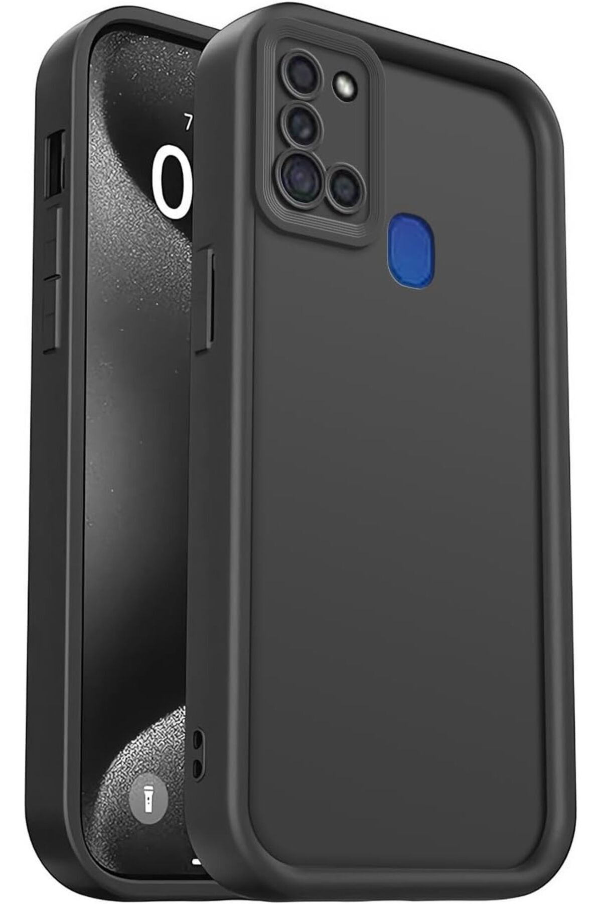 Fibaks Samsung Galaxy M31 Kılıf Kamera Korumalı Yumuşak Dokulu Darbe Emici Siyah Silikon Kapak