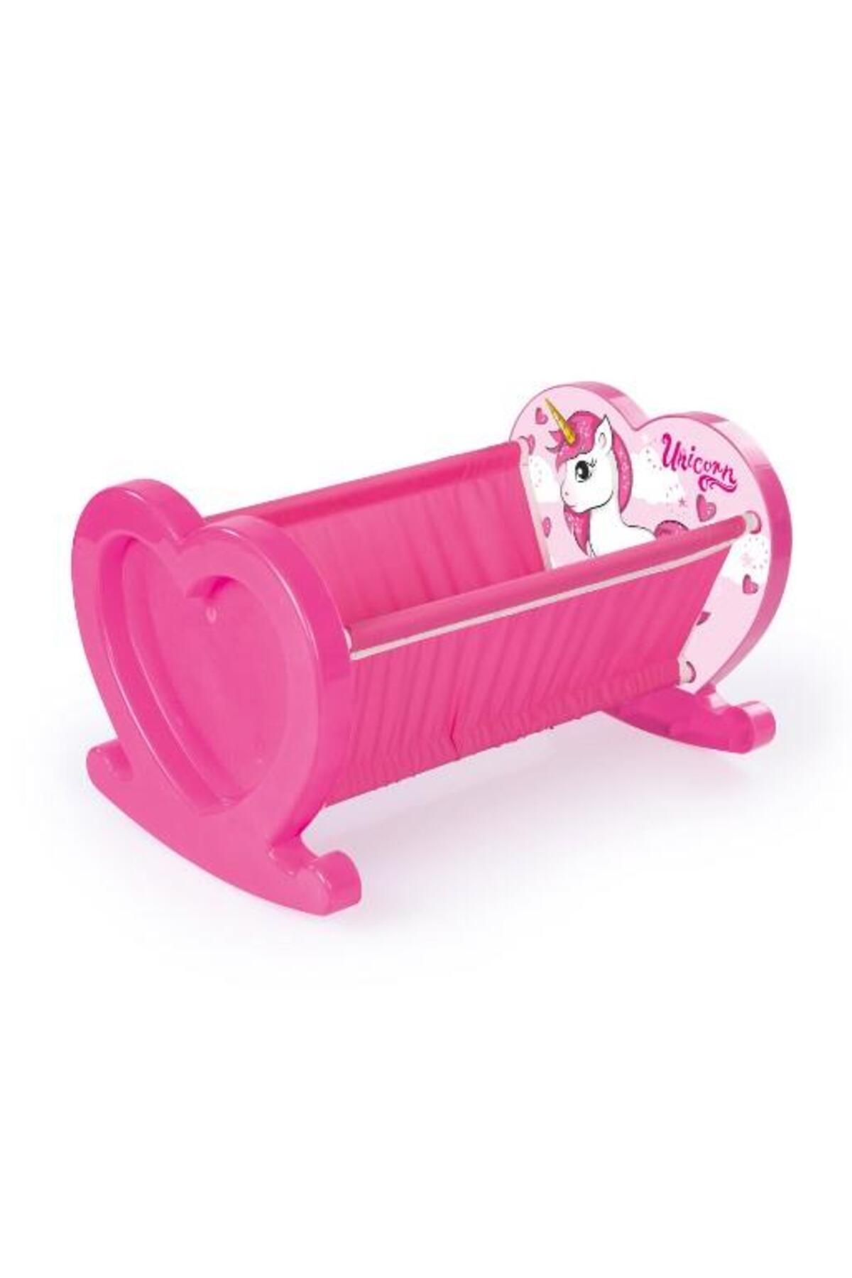 Dolu Oyuncak 2549 Unicorn Ilk Beşiğim Kız Çocuk Sallanan Beşik Pembe