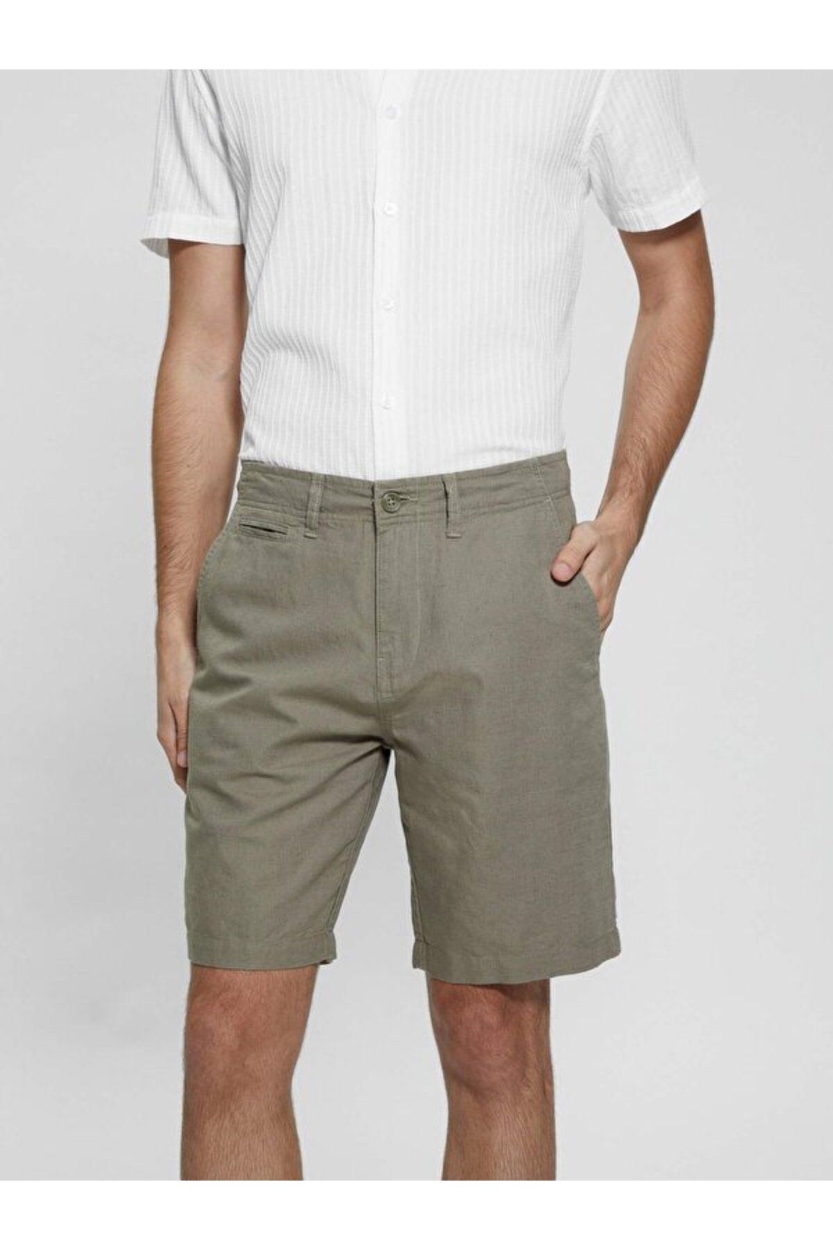 Guess Eco Erkek Pamuk Keten Regular Fit Şort