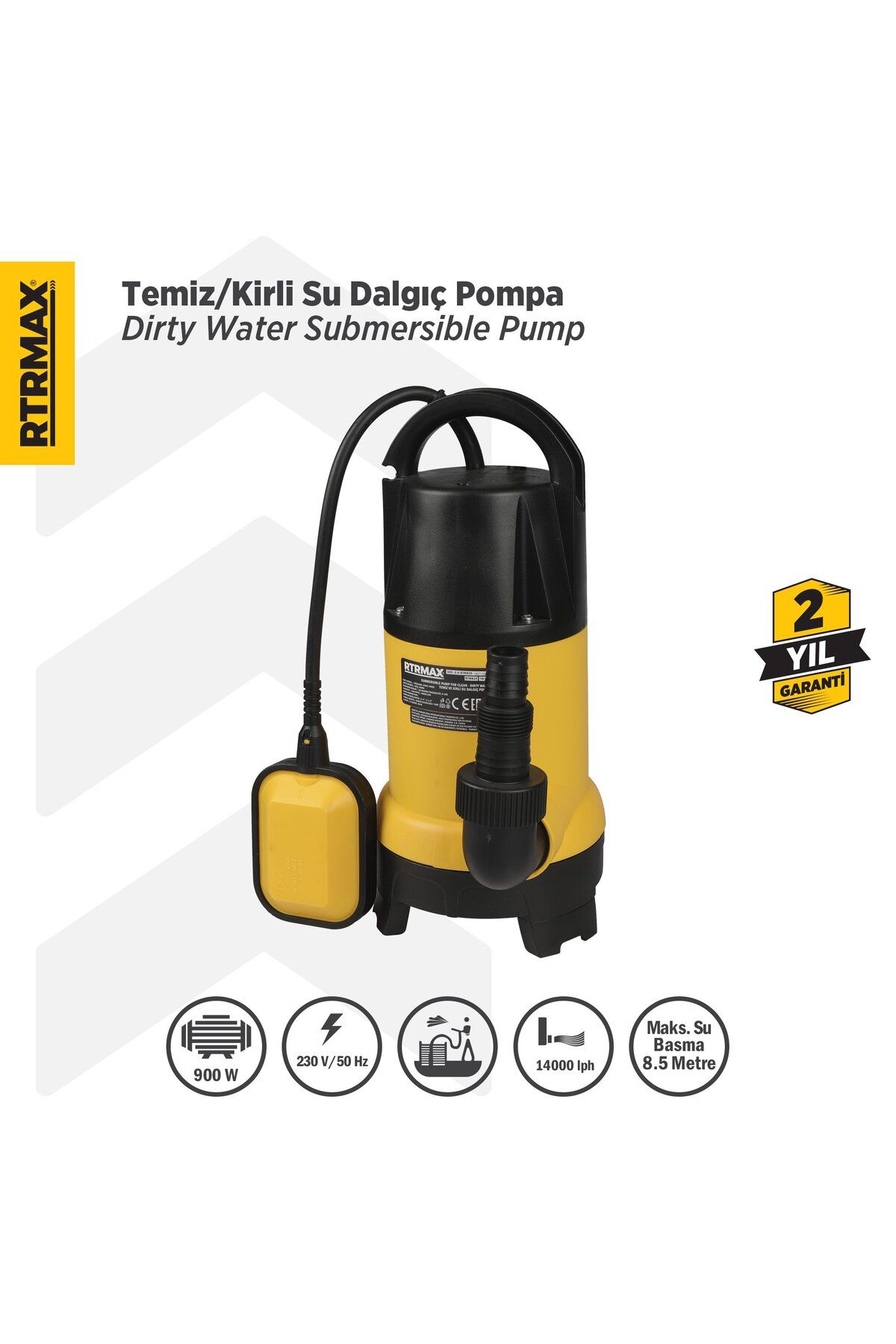 Rtrmax Rtm839 Temiz-kirli Su Dalgıç Pompa 900 W 8.5 Mt