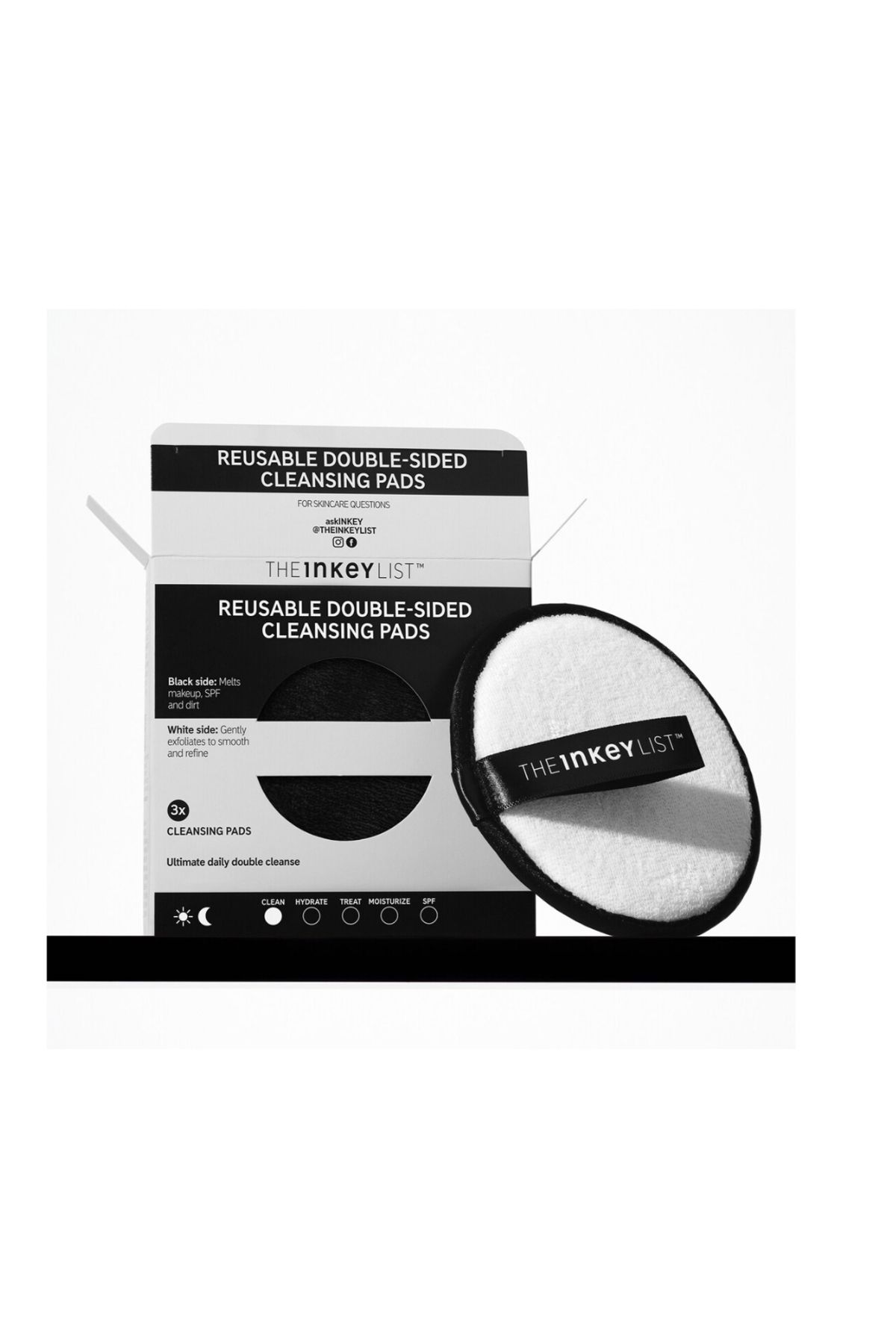 THE INKEY LIST Reusable Cleansing Pads-Yeniden Kullanılabilir Makyaj Temizleme Pamukları 3 Adet Aslbeauty