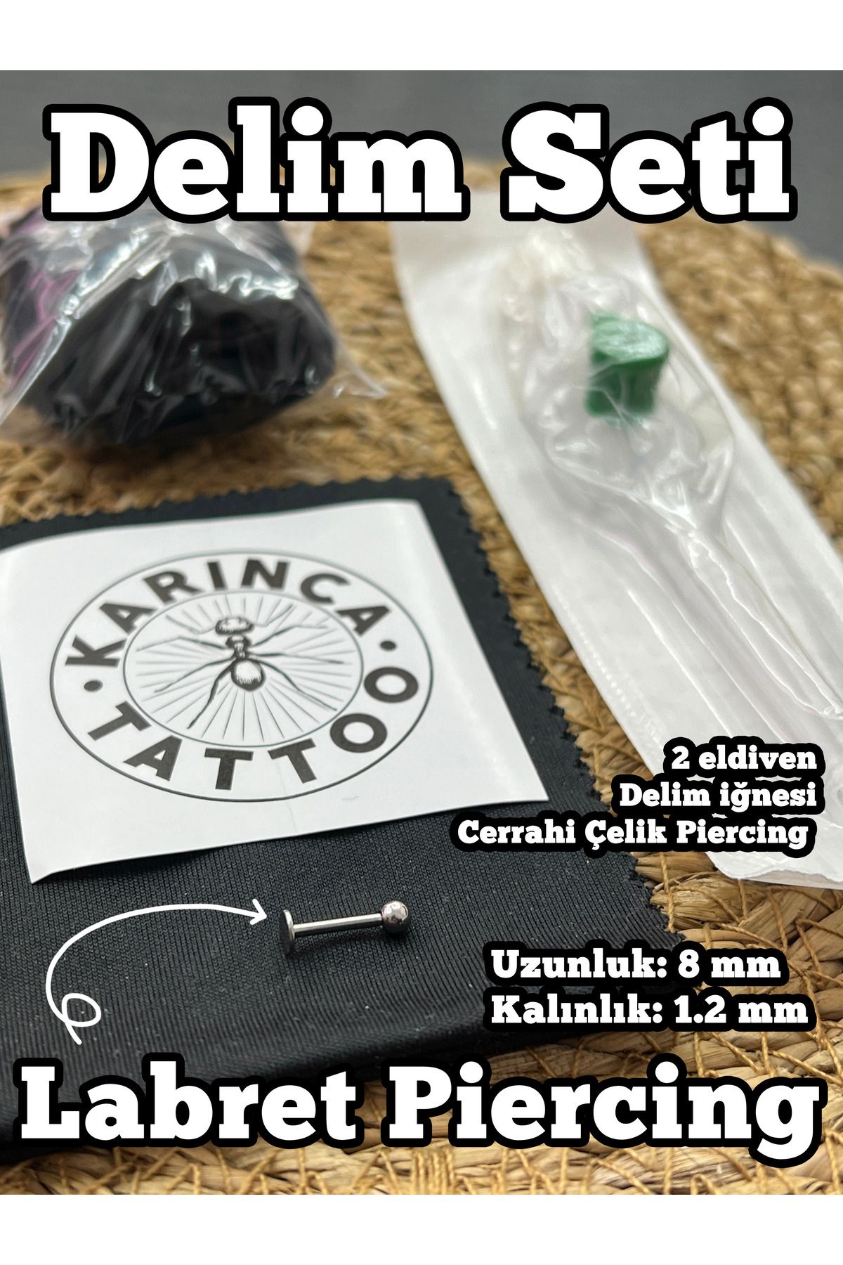 Karınca Piercing Kulak Tragus Dudak Snake Bites Conch Helix Labret Piercing Delim Seti Iğne Piercing Set