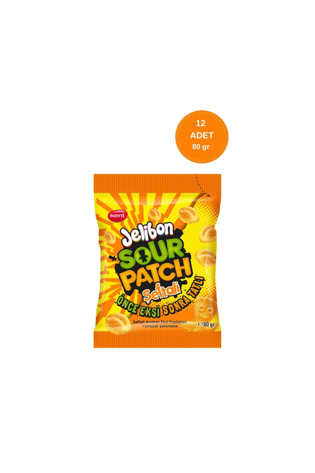 Jelibon Sour Patch Şeftali Aromalı Yumuşak Şekerleme 80 gr - 12 Adet