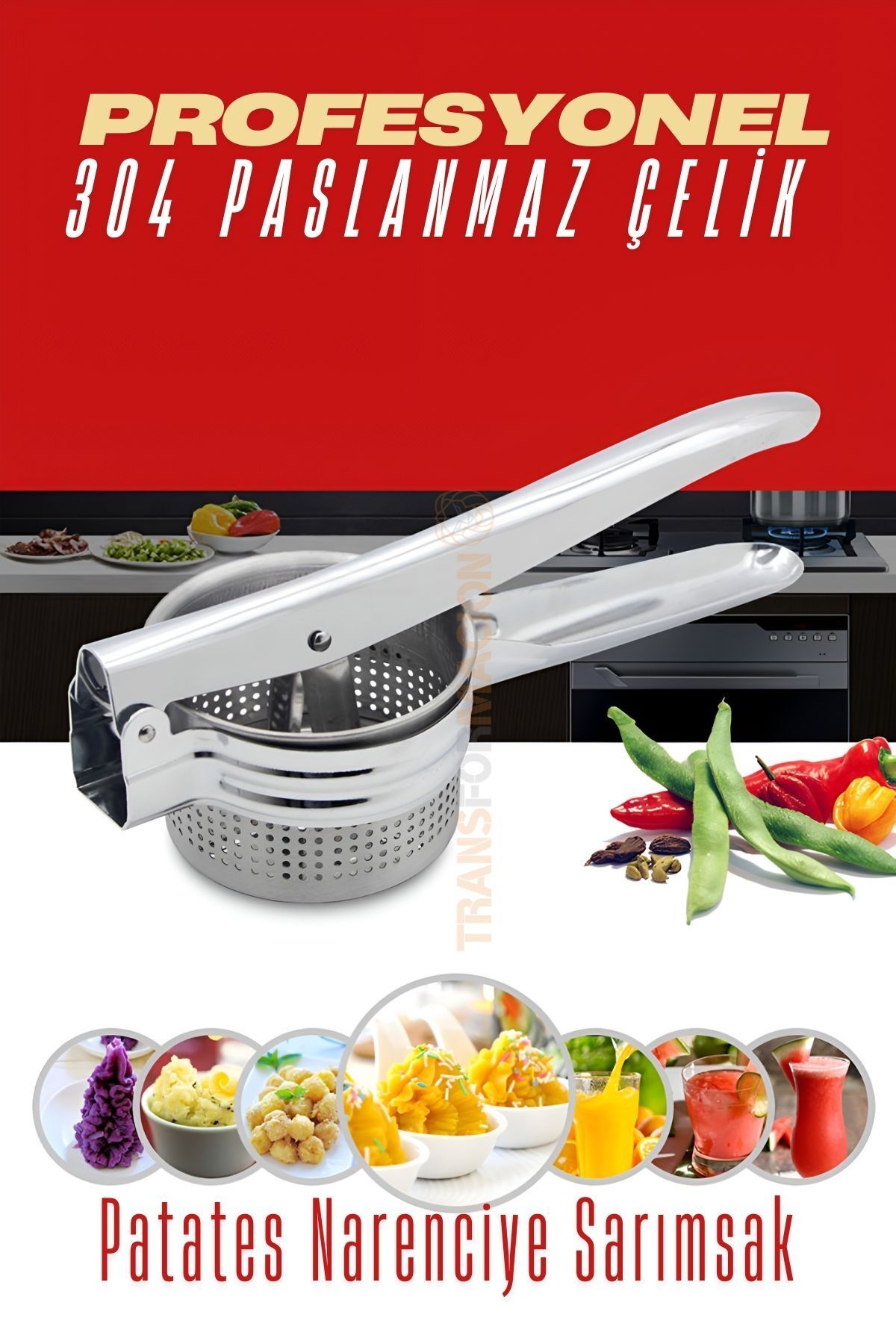 Transformacion Patates Ezici Narenciye Sıkacağı Sebze Presi  304 Paslanmaz Çelik 721518