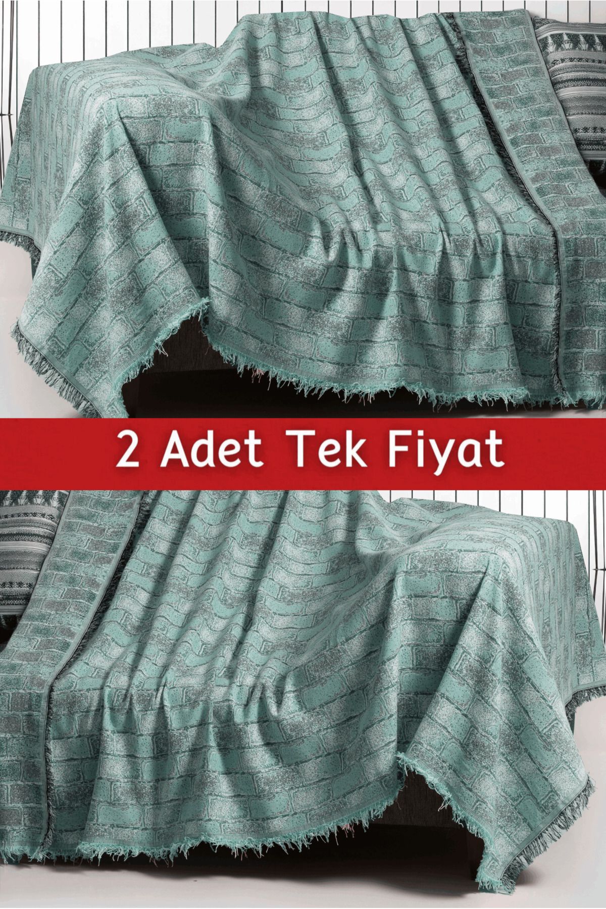 Rell Home İkili Set Dokuma Koltuk Örtüsü Seti 170x220cm