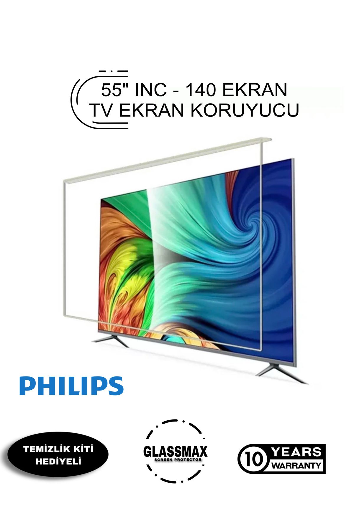 Glassmax Philips 55PUS6804 Uyumlu 55" Inç 140 Ekran Tv Ekran Koruyucu