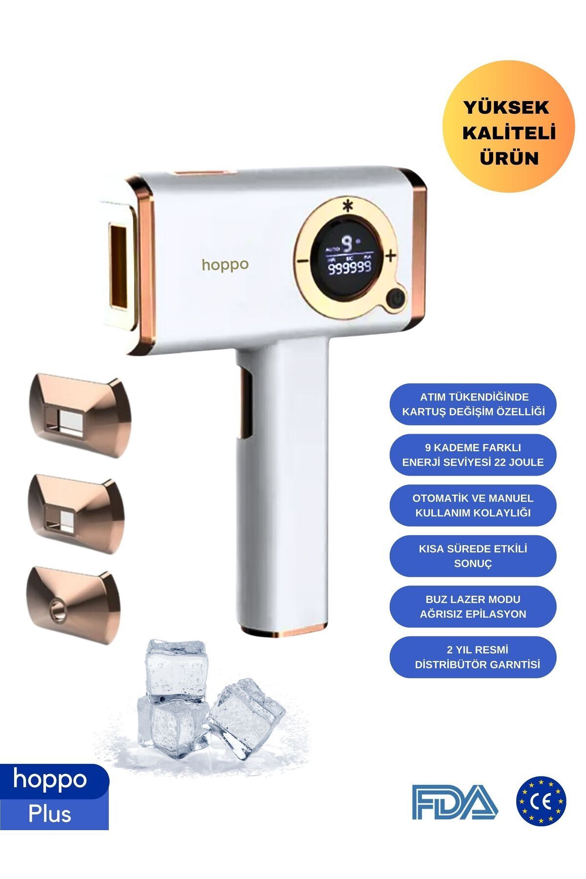 hoppo Ipl Buz Lazer Epilasyon Cihazı Plus 999.999 Flas Atım