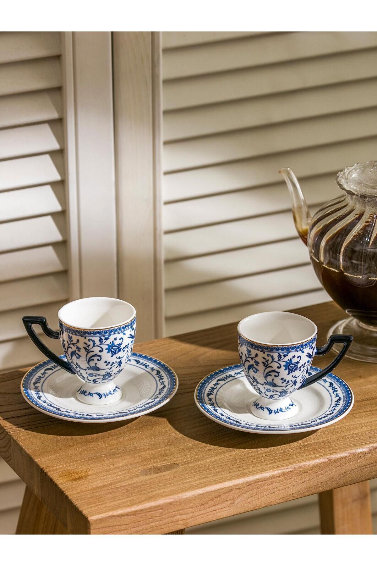 LC Waikiki LCW HOME  Baskılı 2 Kişilik Porselen Kahve Fincan Takımı 90 Ml