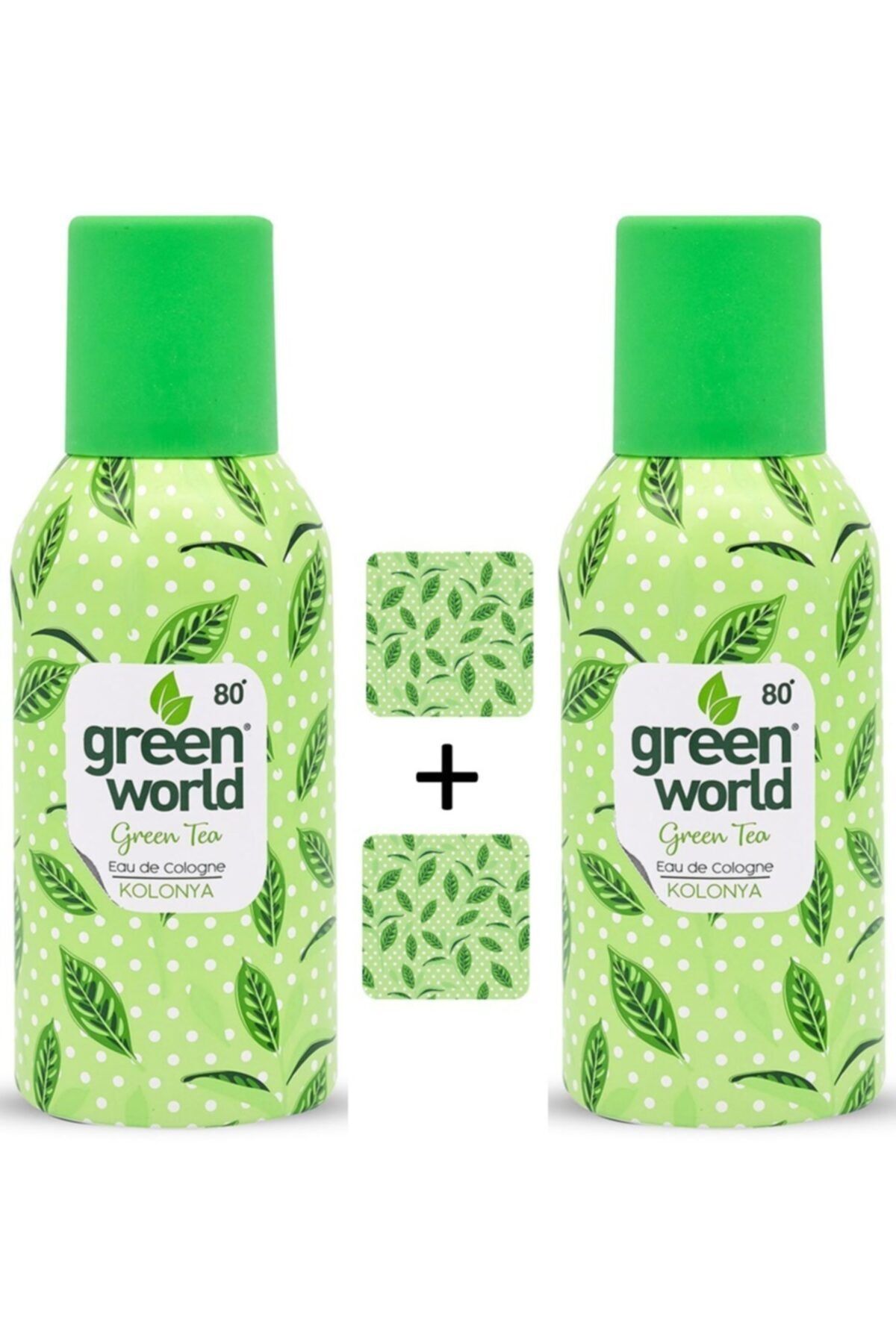 Green World Aerosol Sprey Kolonya - Green Tea 80 Derece 150 ml 2 Adet
