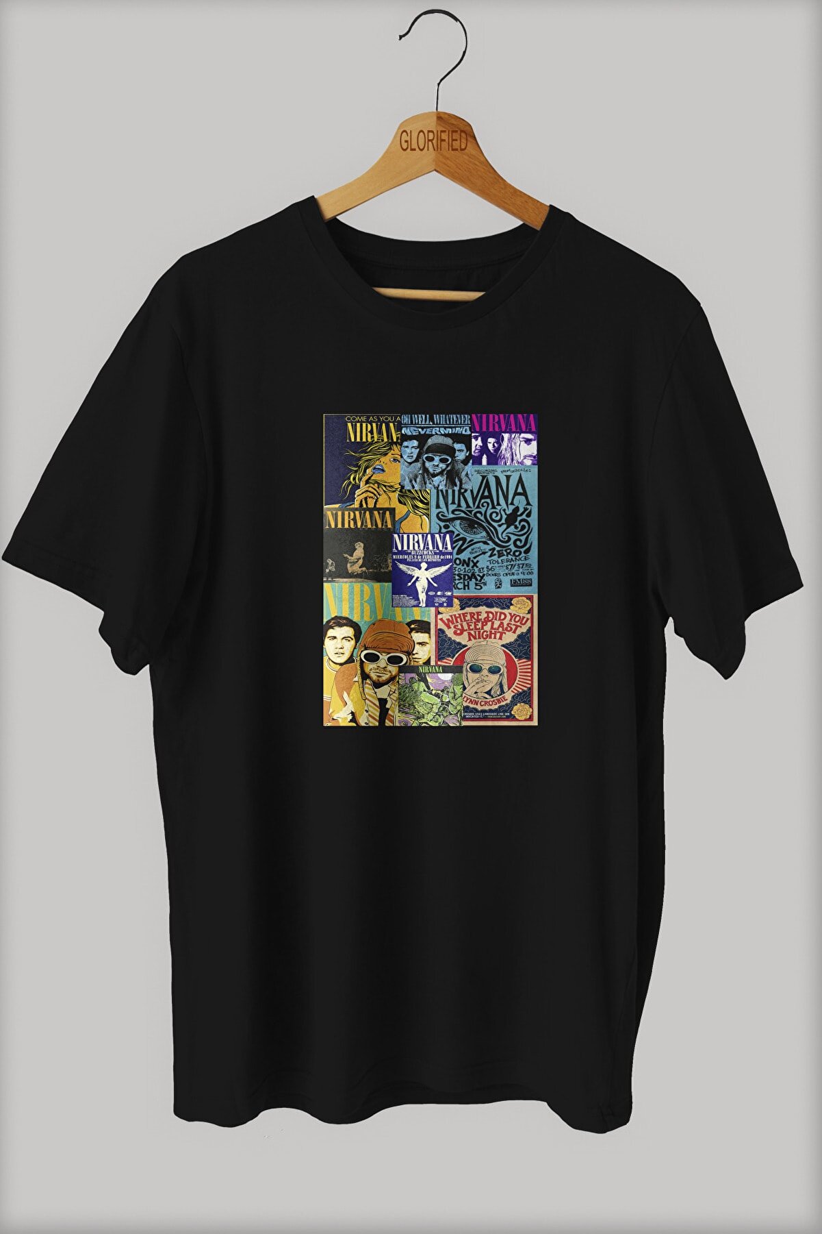 Glorified Nirvana Tasarım Baskılı Oversize T-shirt ( Tişört ) %100 Cotton