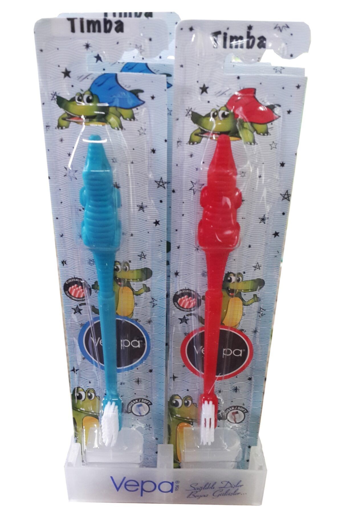 Vepa Timba Fırça Kısım Koruma Başlıklı Soft Çocuk Diş Fırçası - 12 Adetli Paket