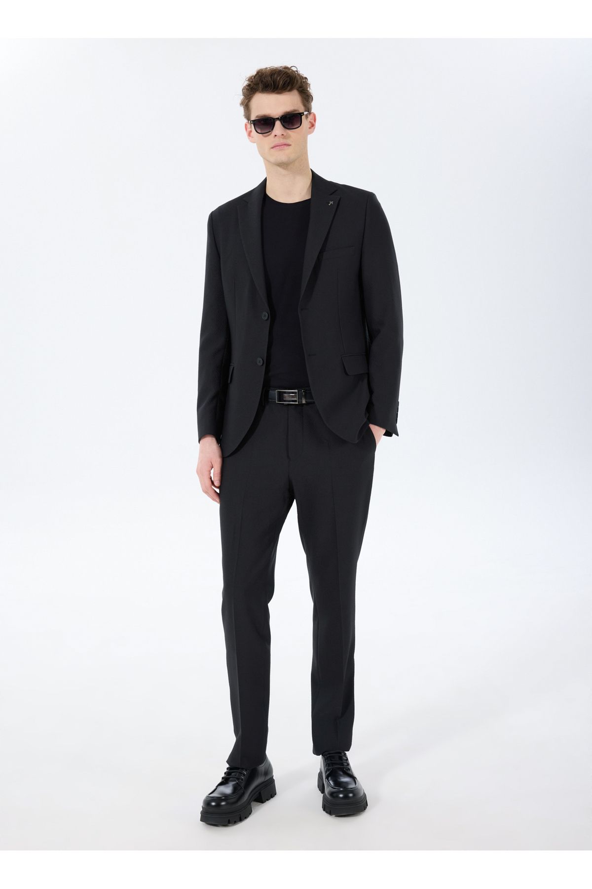 Fabrika Normal Bel Slim Fit Siyah Erkek Takım Elbise F5SM-TKM 2547